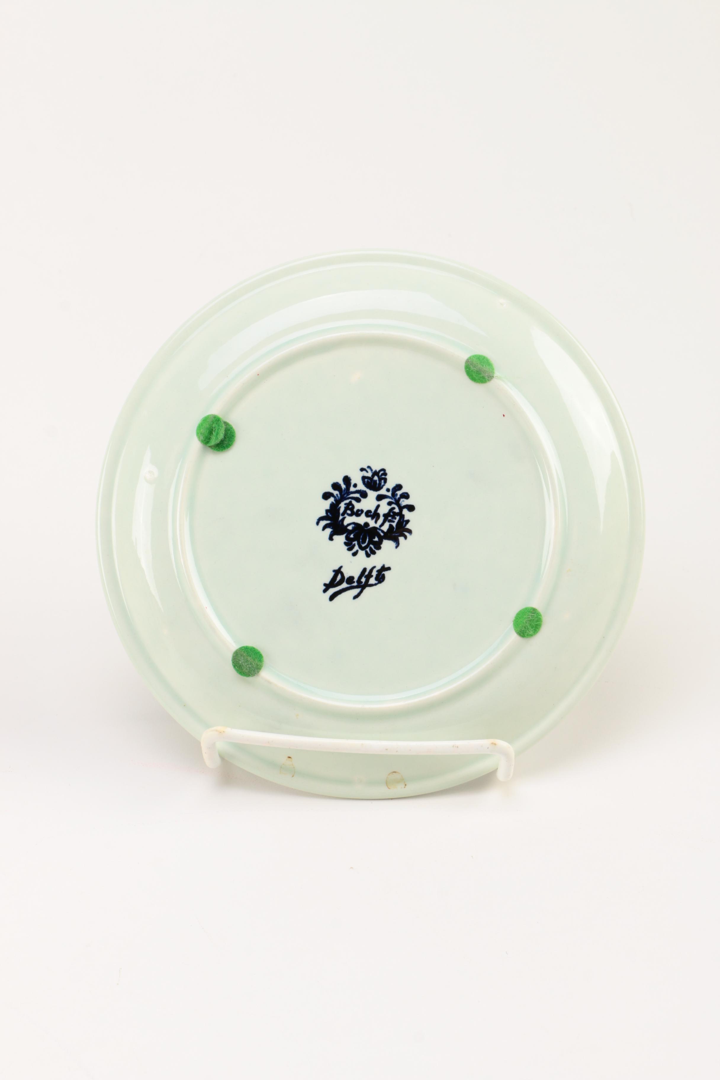 Boch Delft Plates With Dutch Scenes