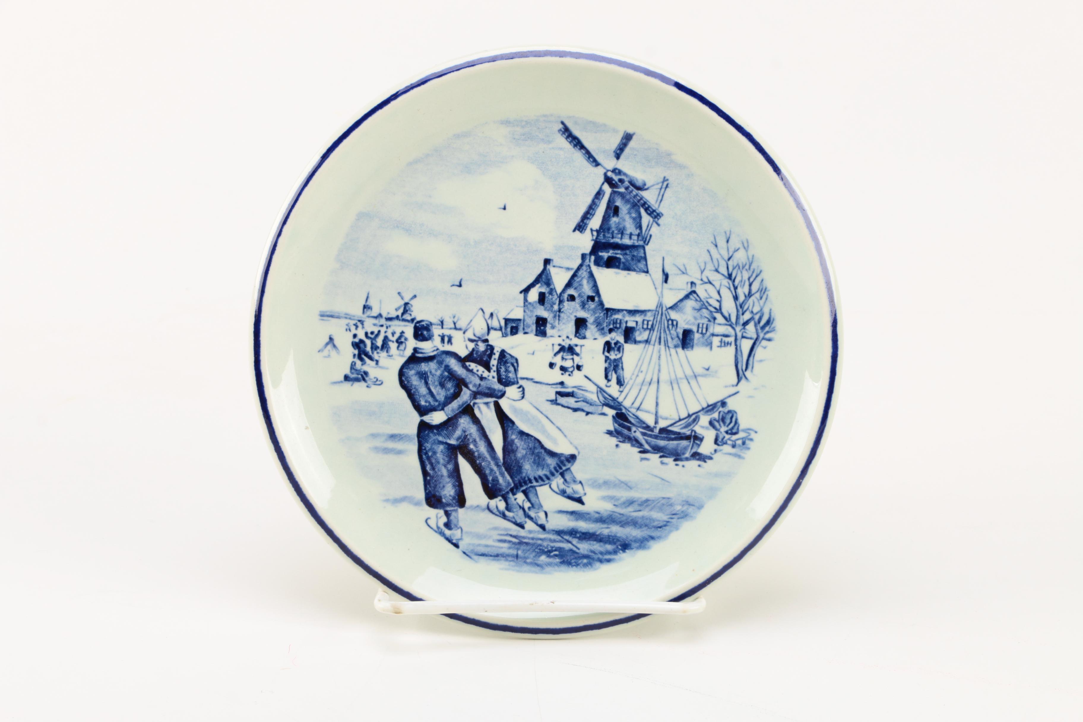 Boch Delft Plates With Dutch Scenes