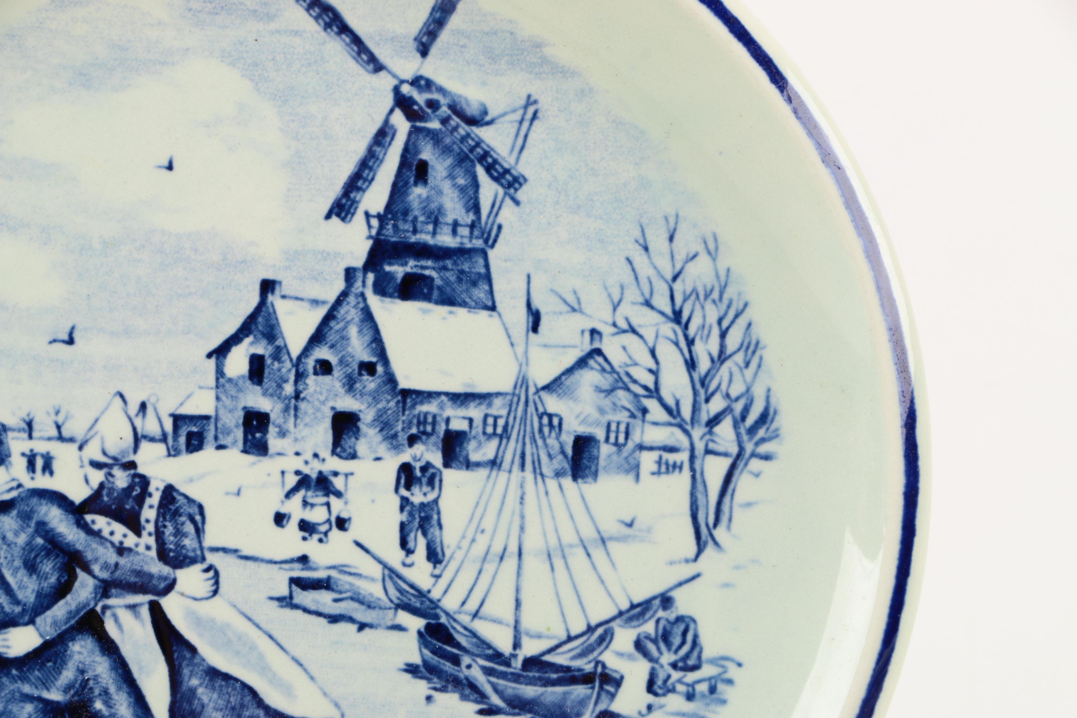 Boch Delft Plates With Dutch Scenes