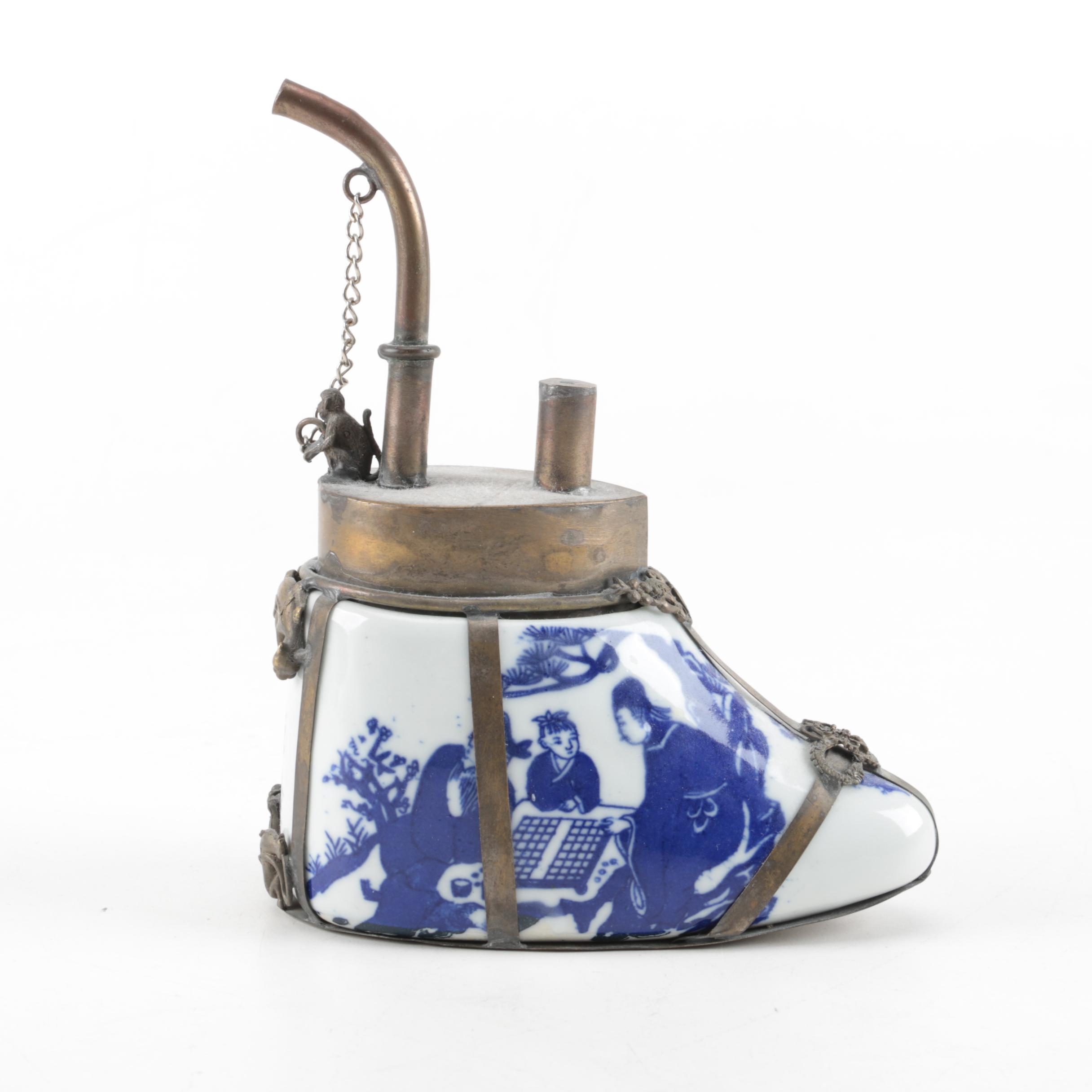 Taiwanese "Lotus Foot" Smoking Pipe