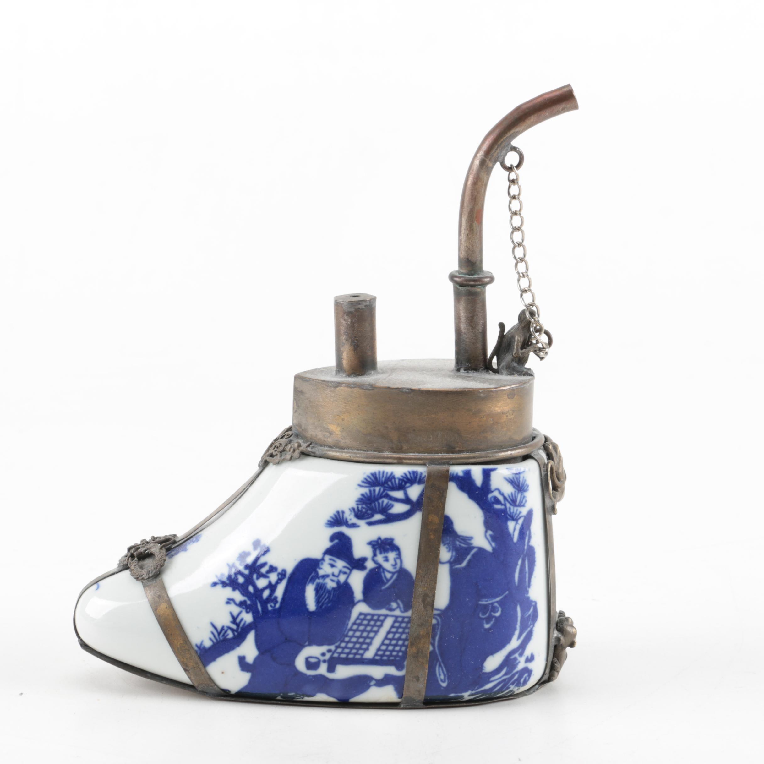 Taiwanese "Lotus Foot" Smoking Pipe