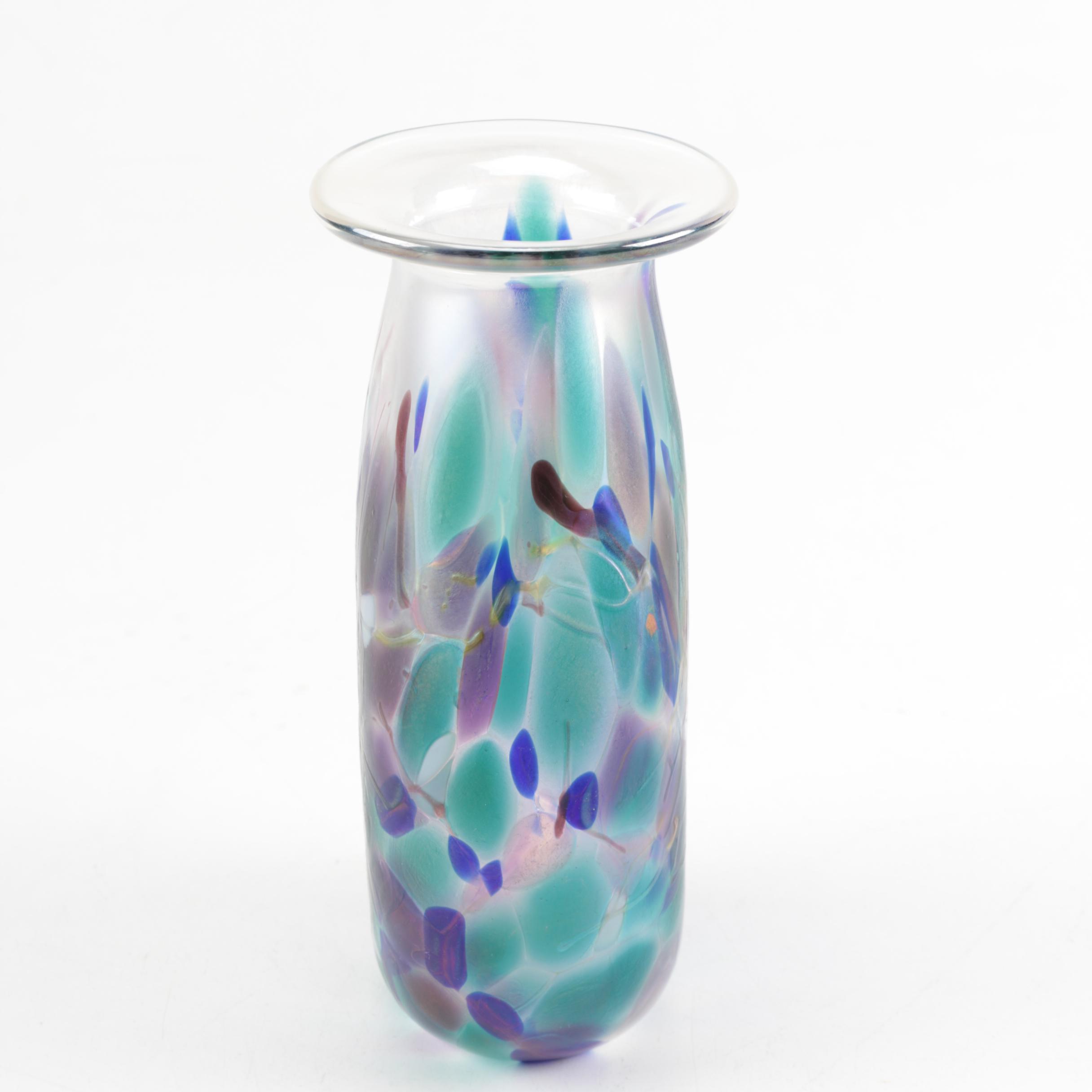 Millefiori Style Glass Bud Vase