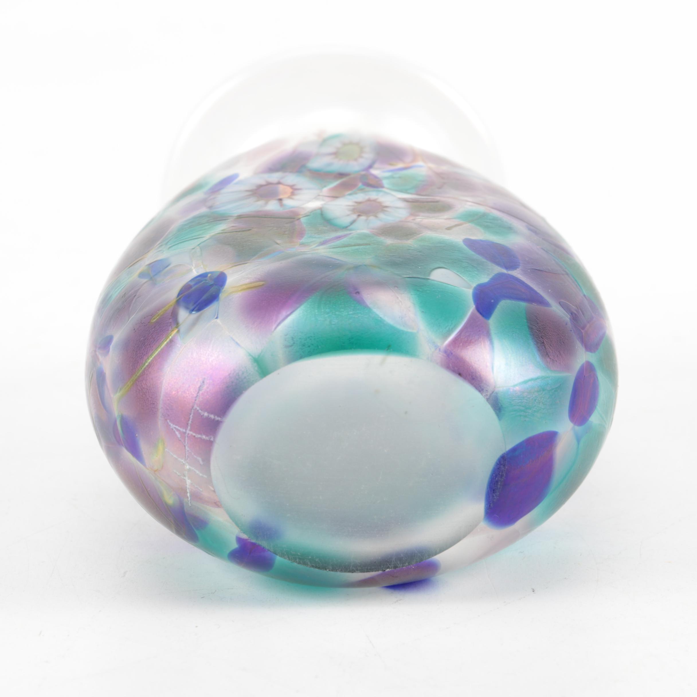 Millefiori Style Glass Bud Vase