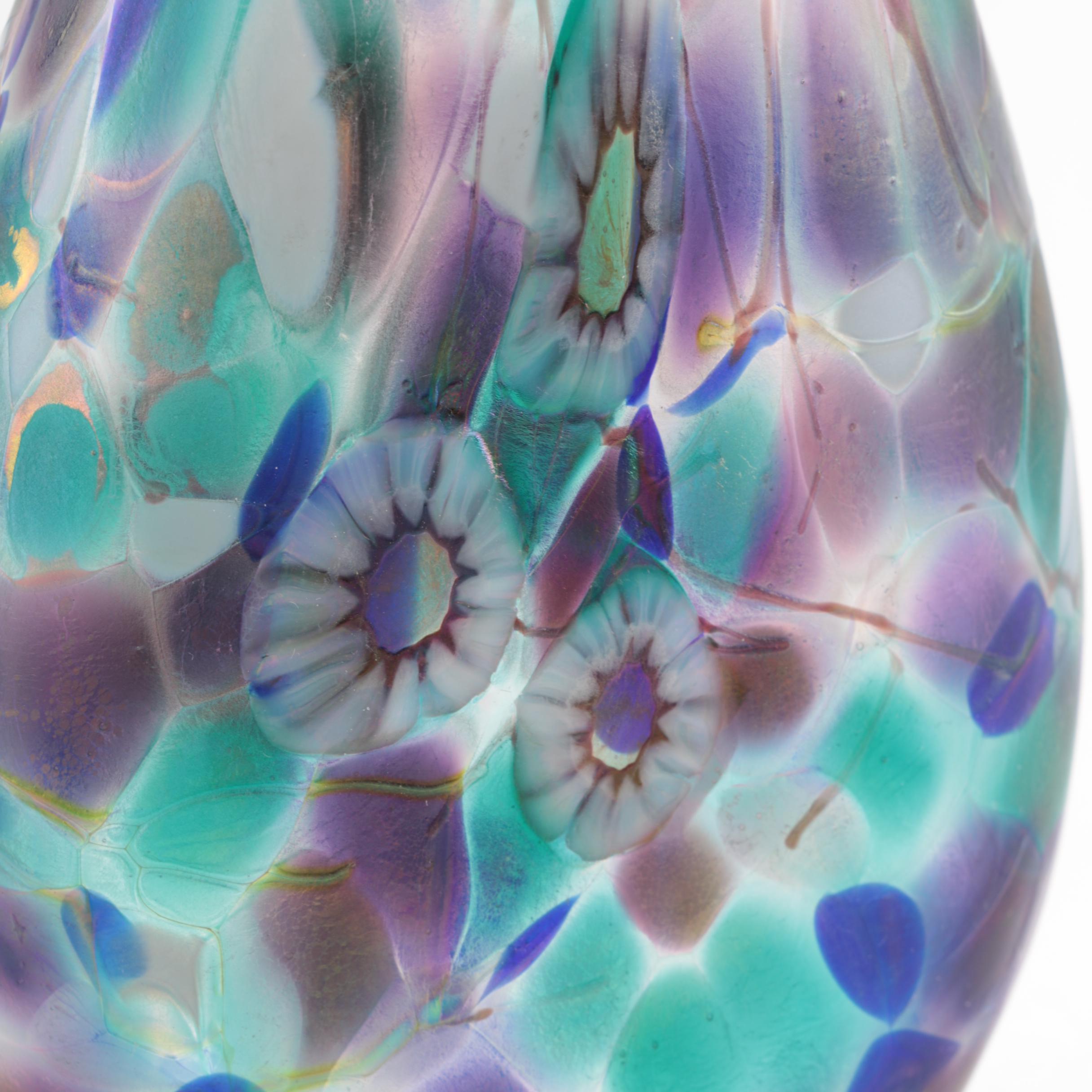 Millefiori Style Glass Bud Vase
