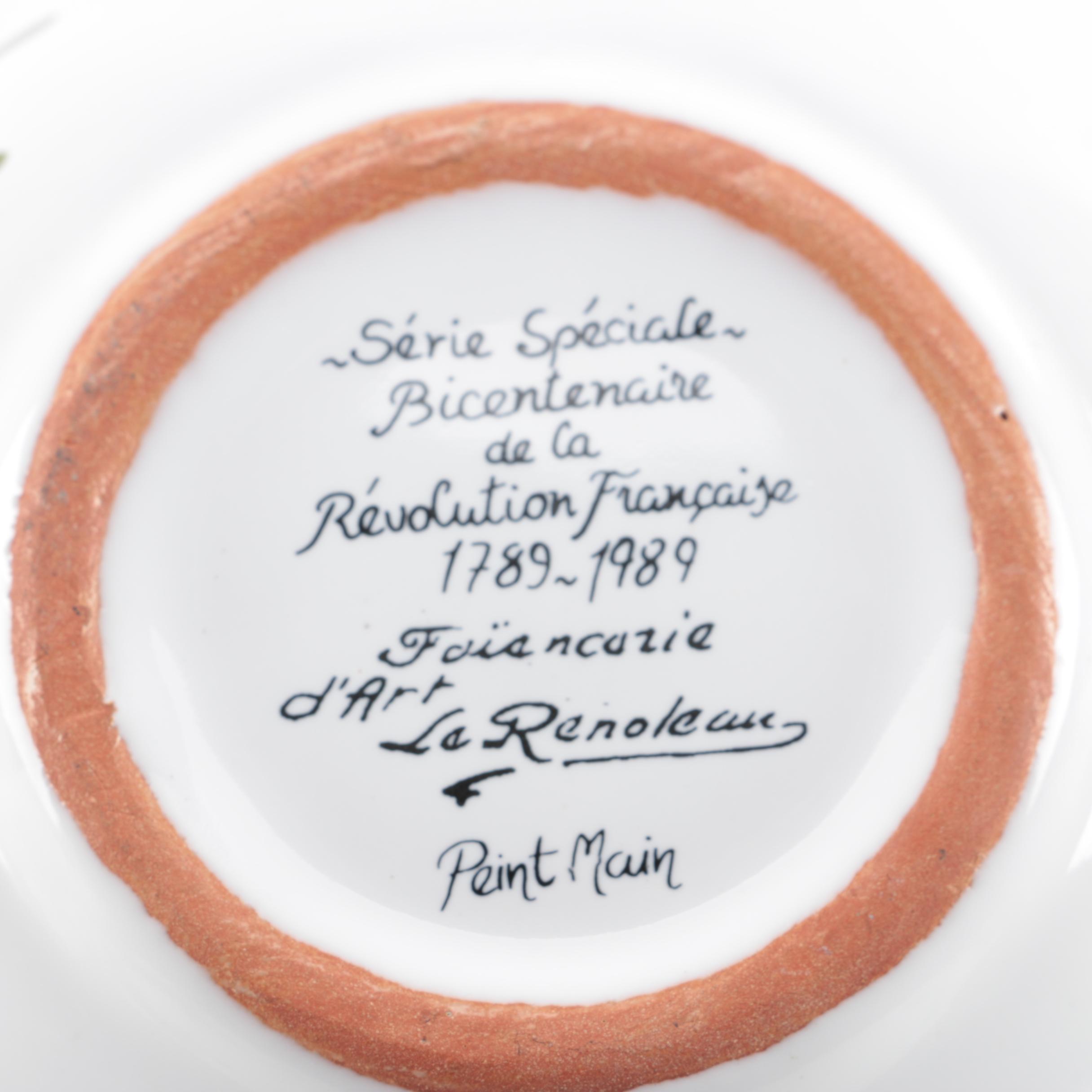 Le Renoleau Faiencerie Hand-Painted Condiment Server