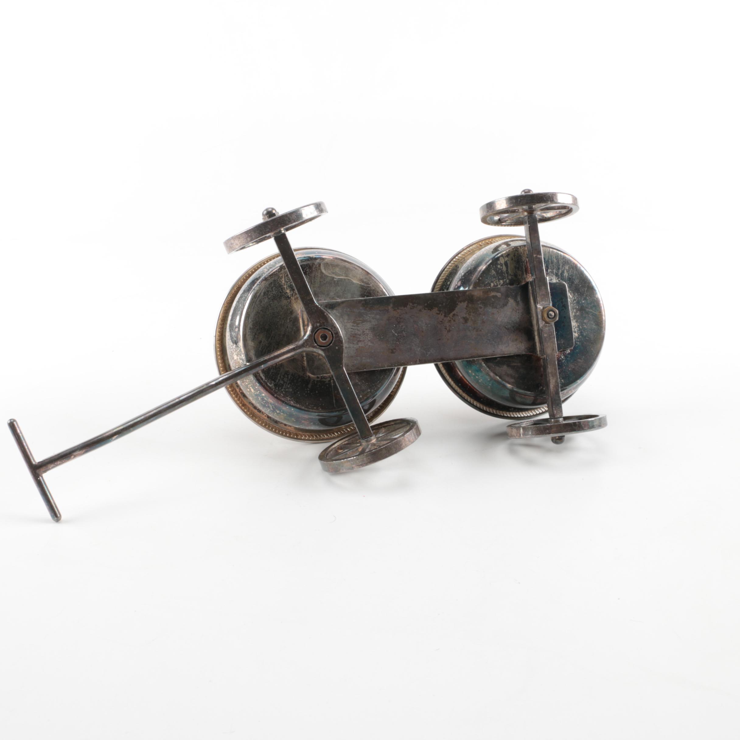 Silver Plate Wagon Shaped Condiment Caddy