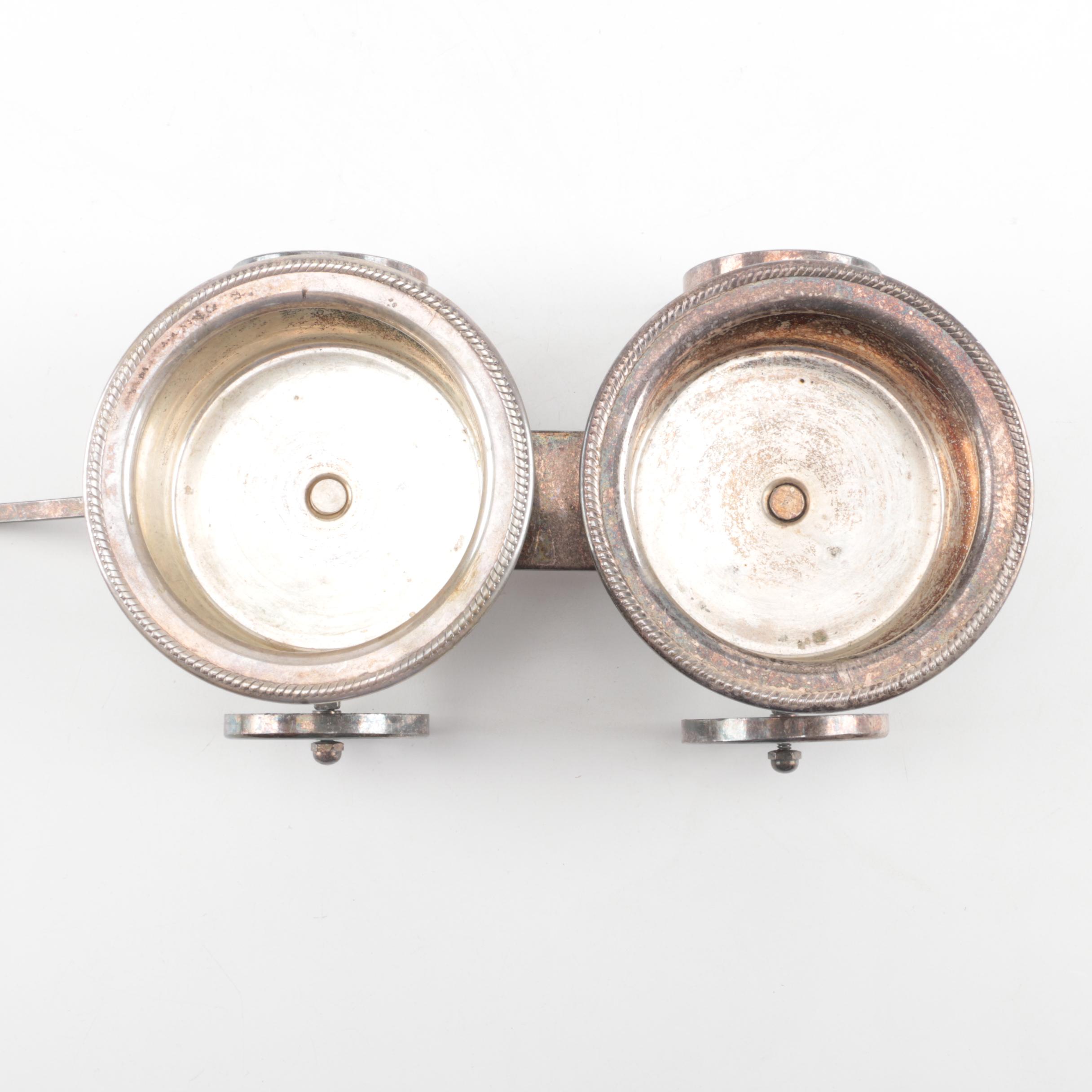 Silver Plate Wagon Shaped Condiment Caddy