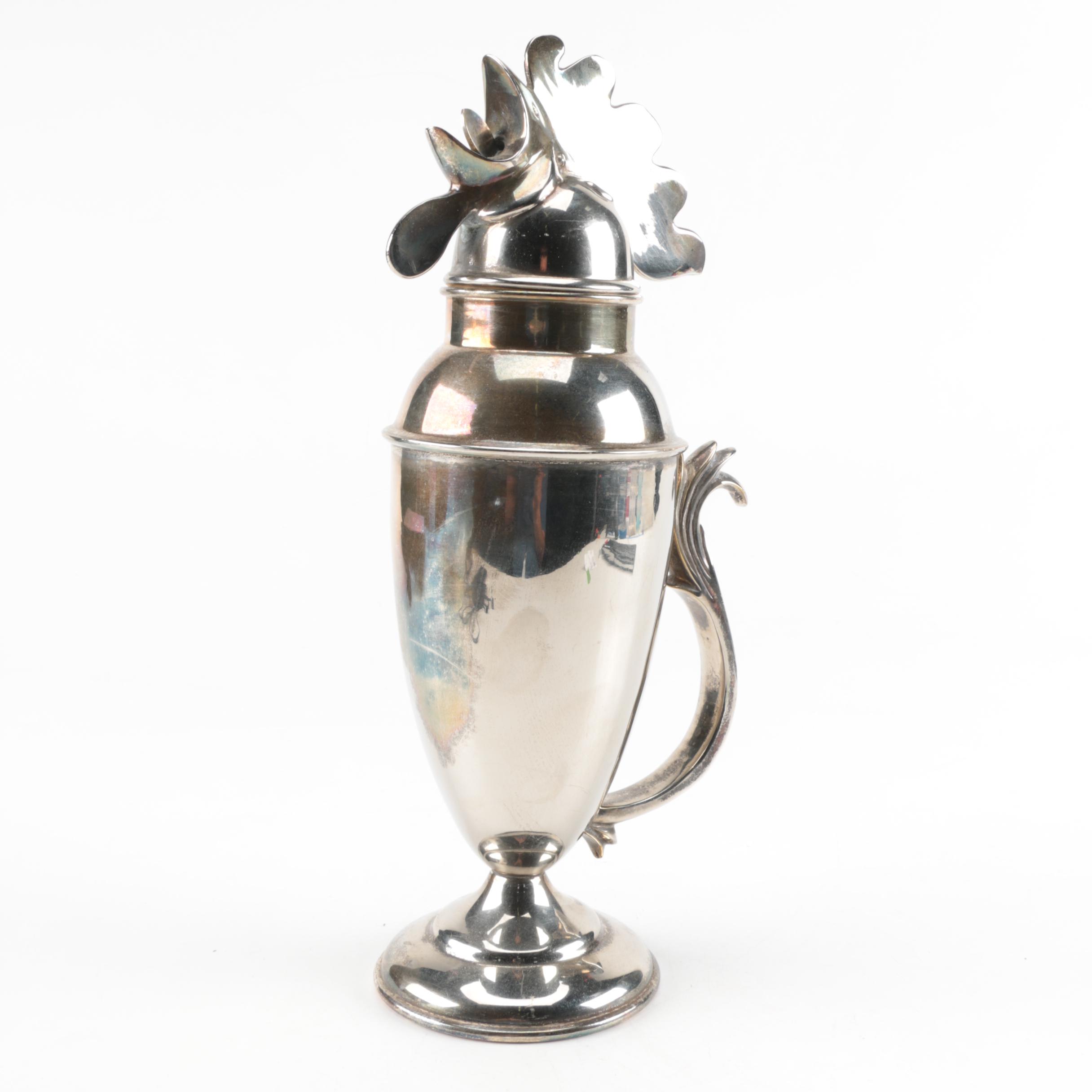 Rooster Silver Plate Cocktail Shaker