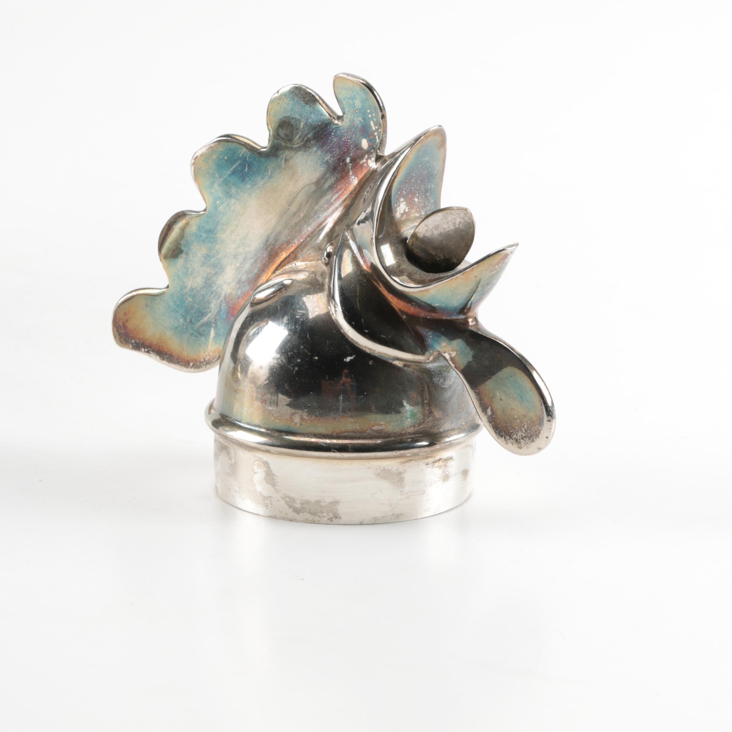 Rooster Silver Plate Cocktail Shaker