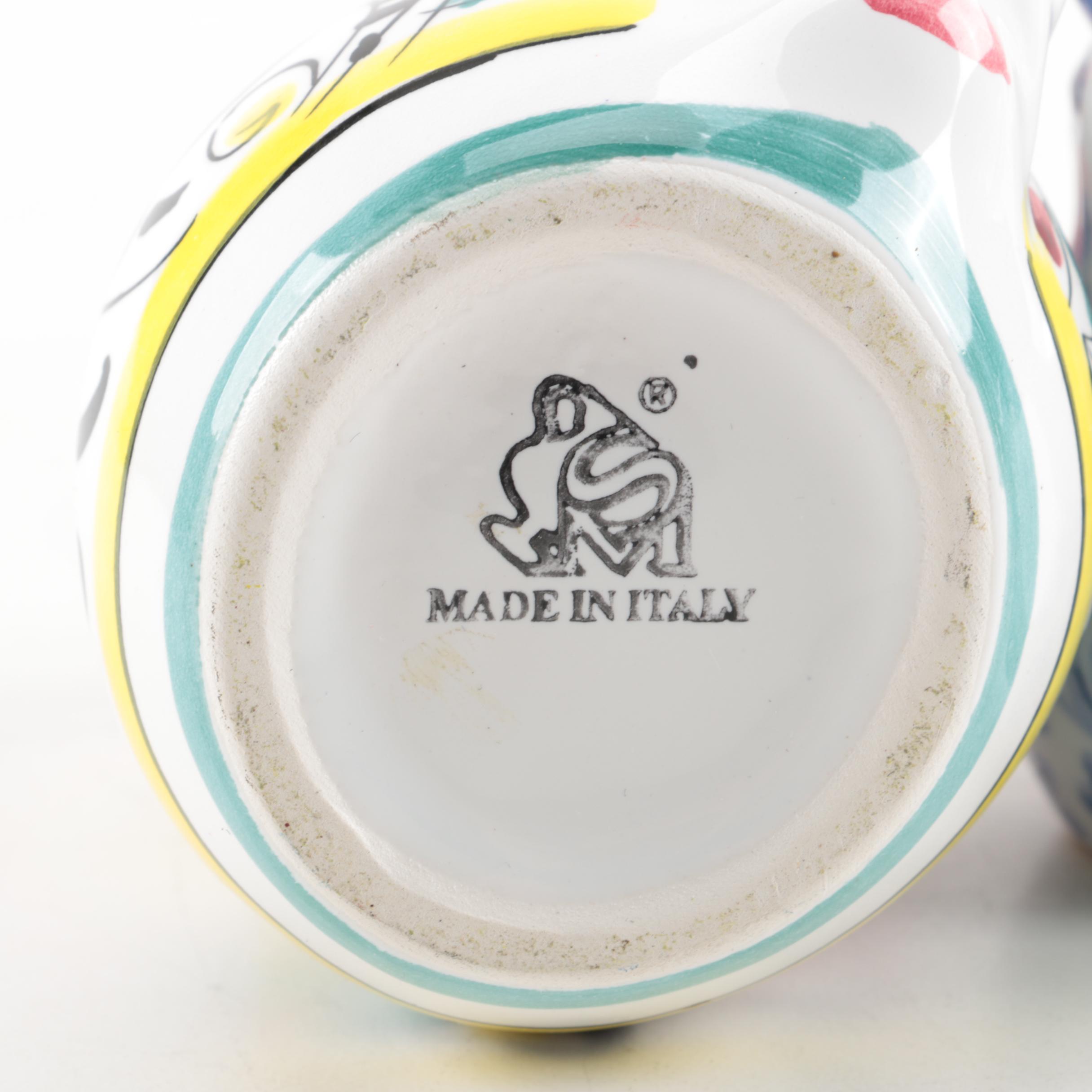 Collection of Italian Rooster Pitchers