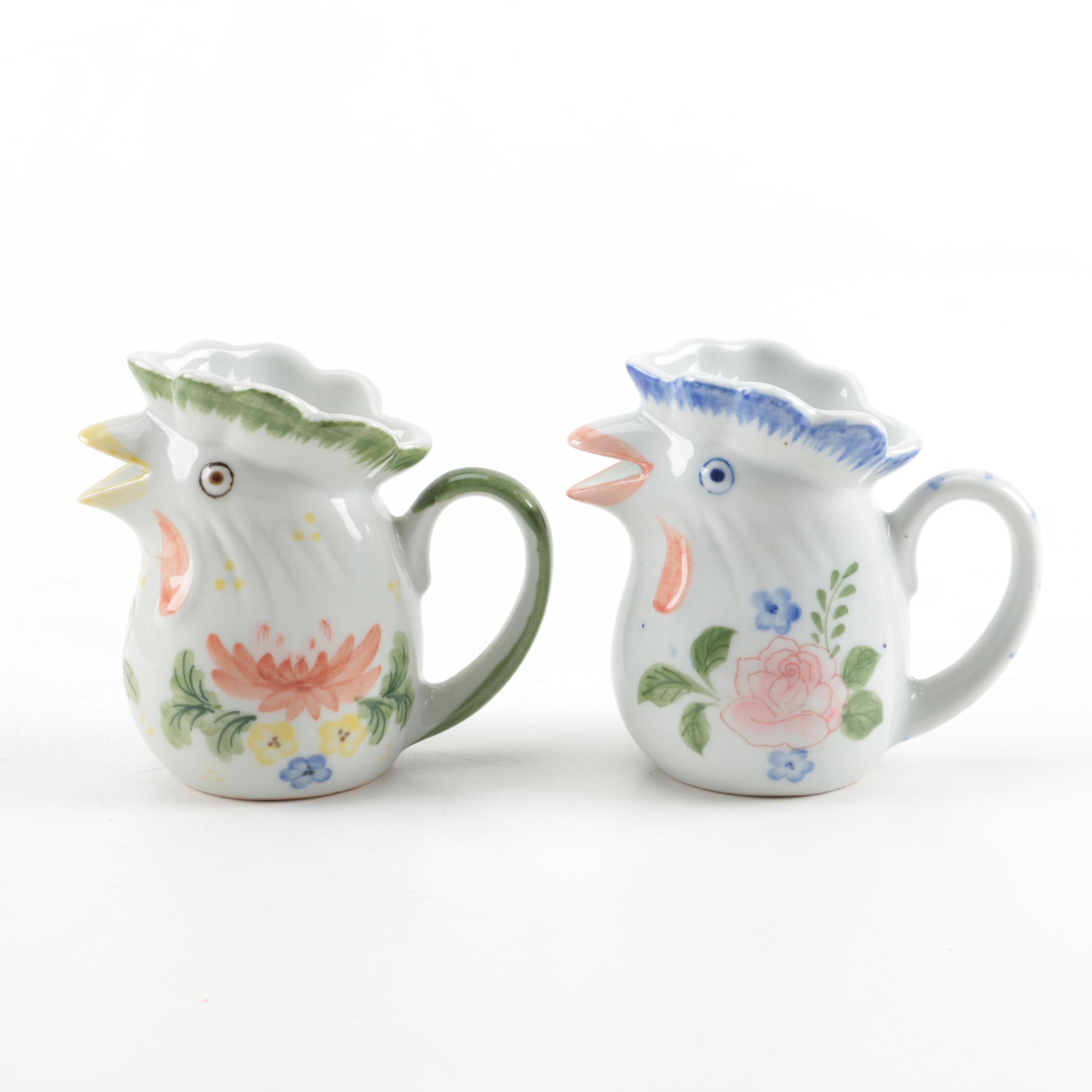 Collection of Italian Rooster Pitchers