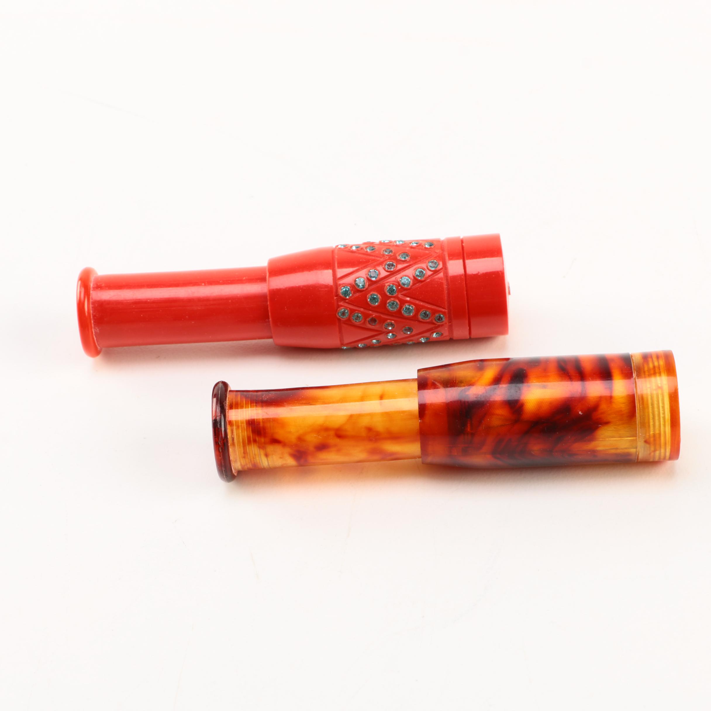 Pair of Vintage French Goose Down PLI Powder Puffs