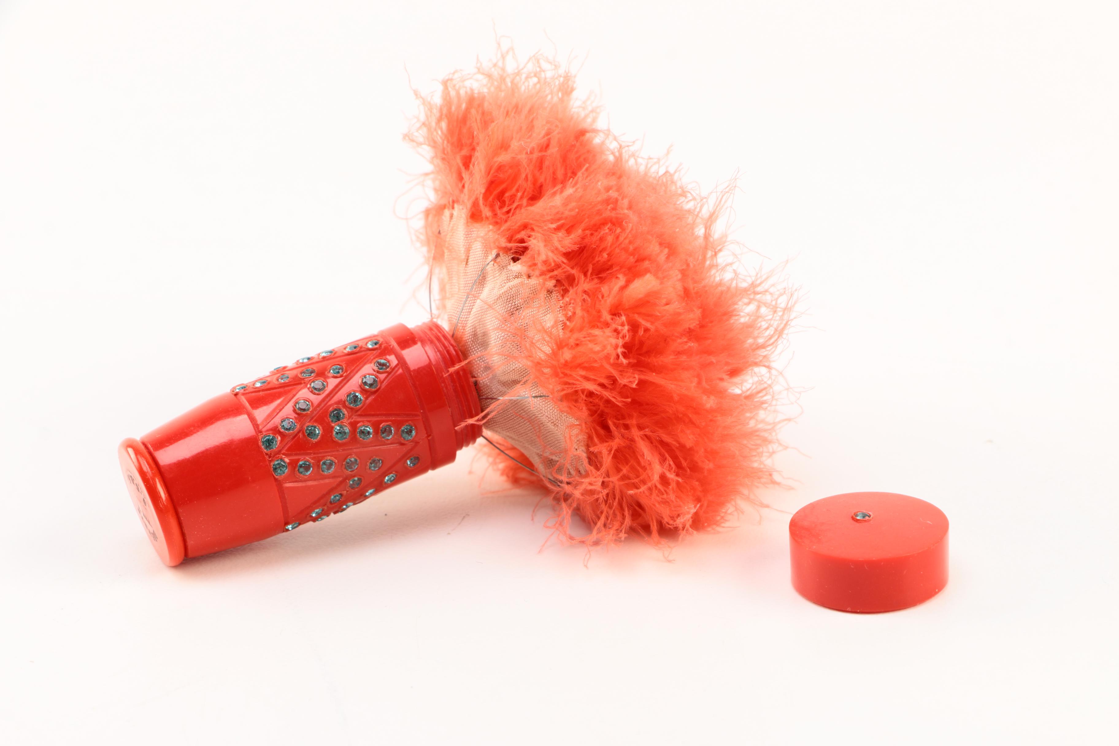 Pair of Vintage French Goose Down PLI Powder Puffs