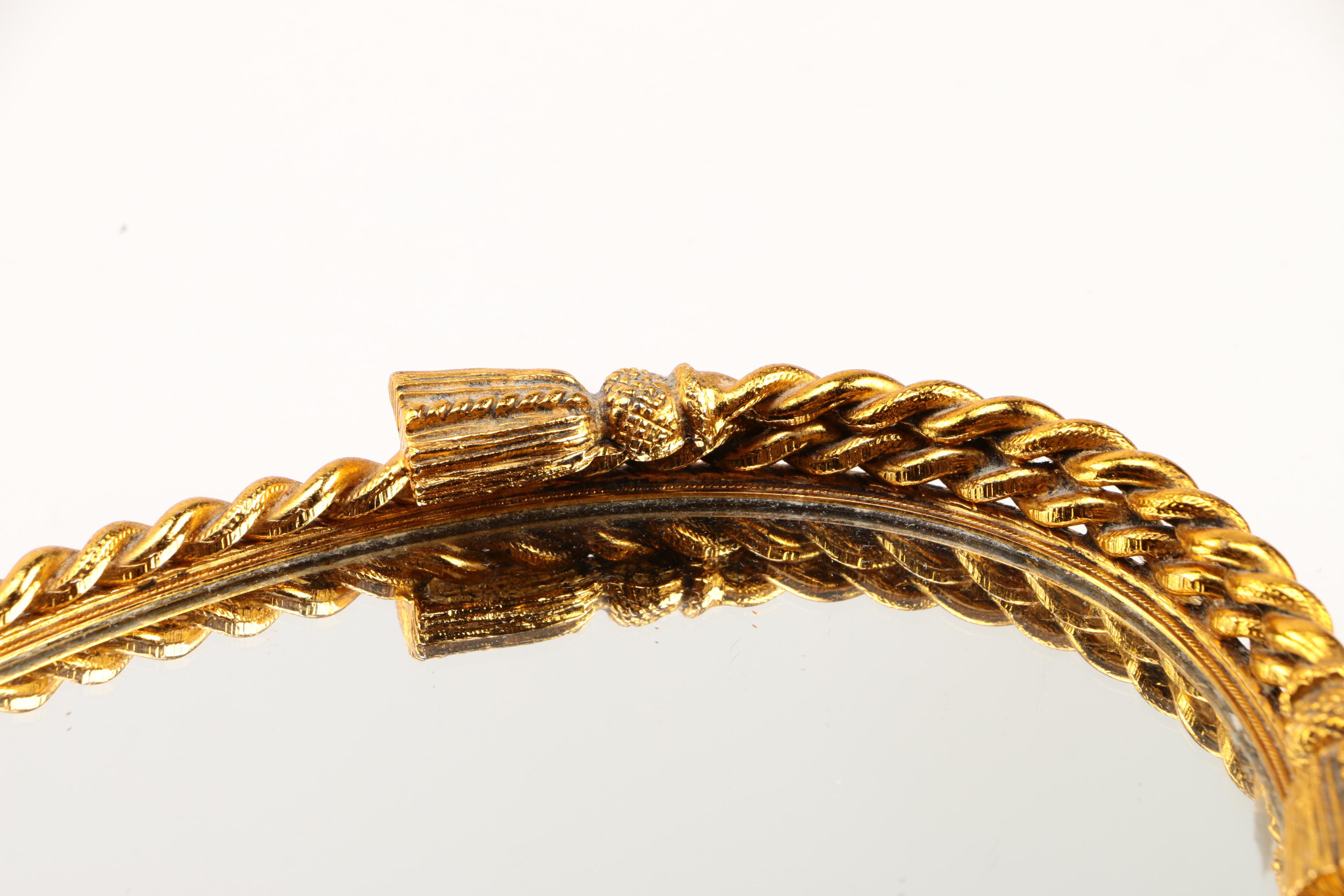 Gold Oval Mirror Trays