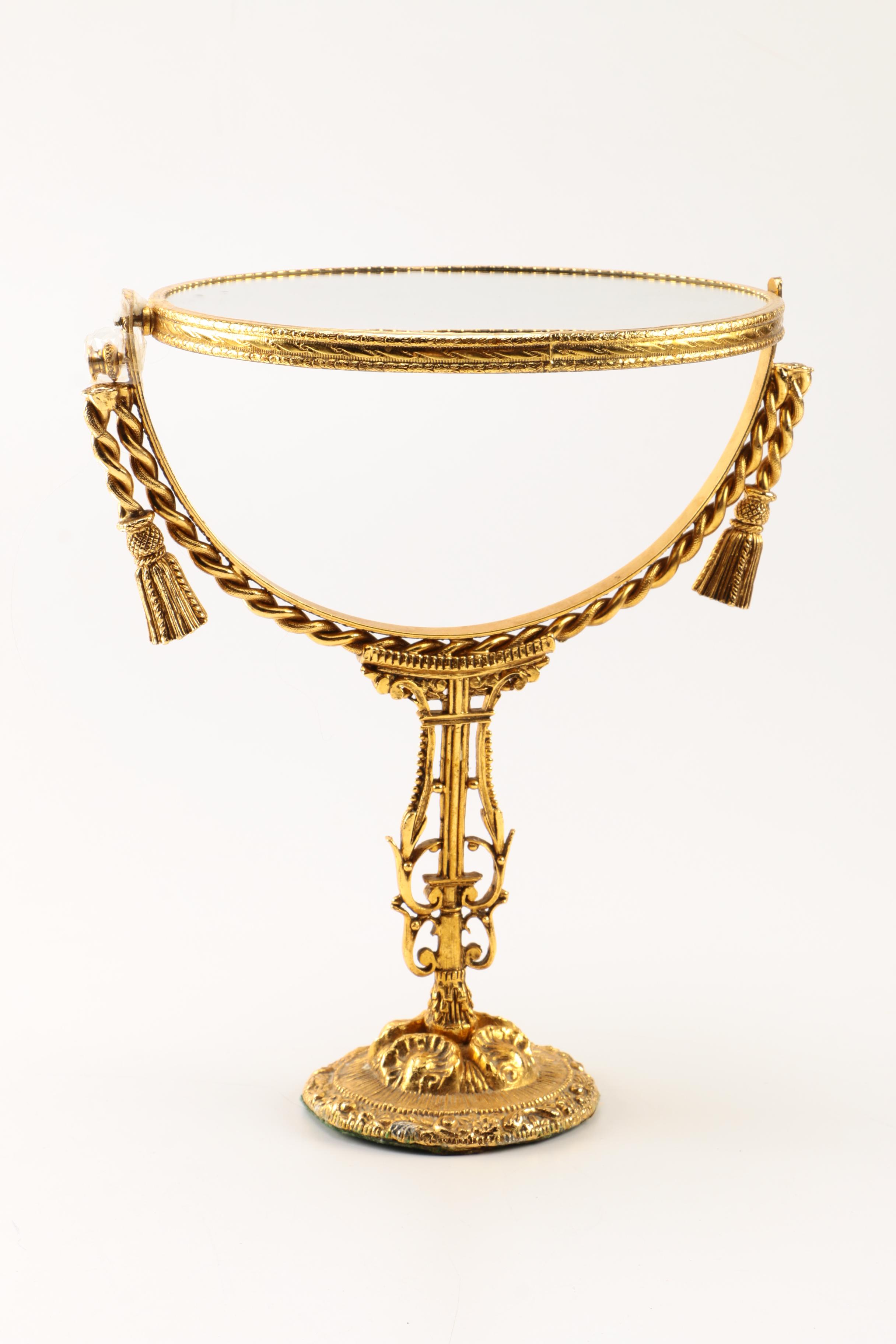 Gold Oval Mirror Trays