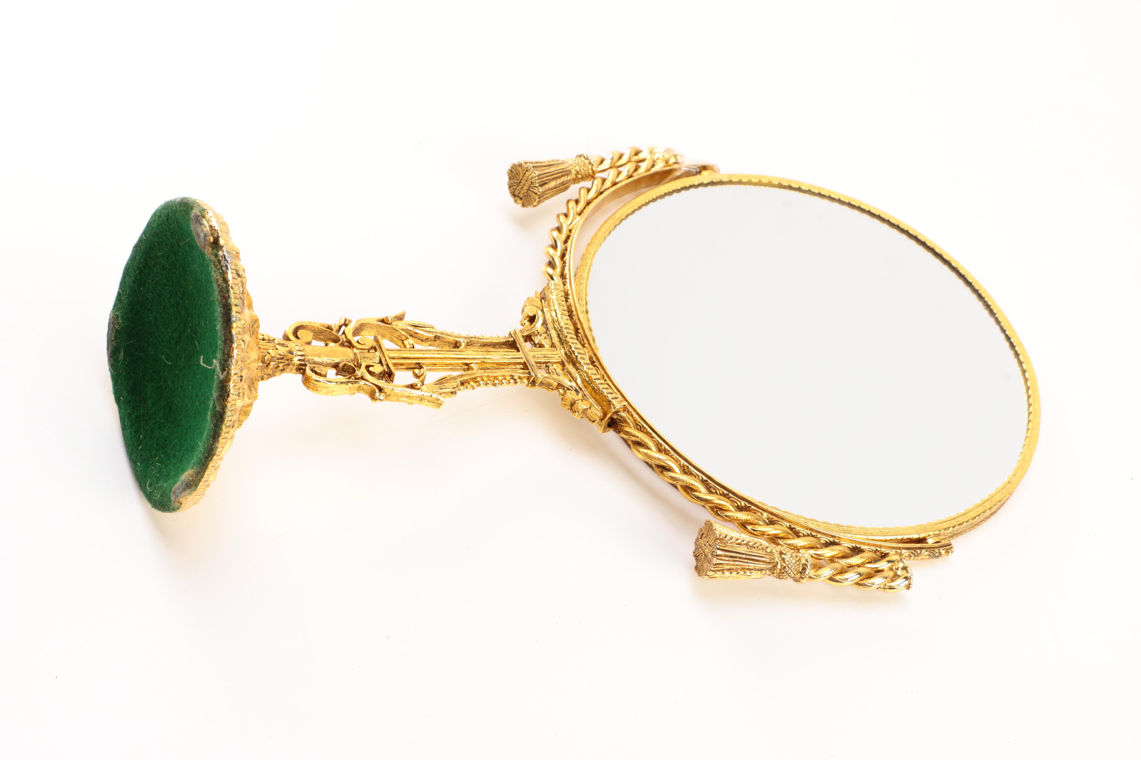 Gold Oval Mirror Trays