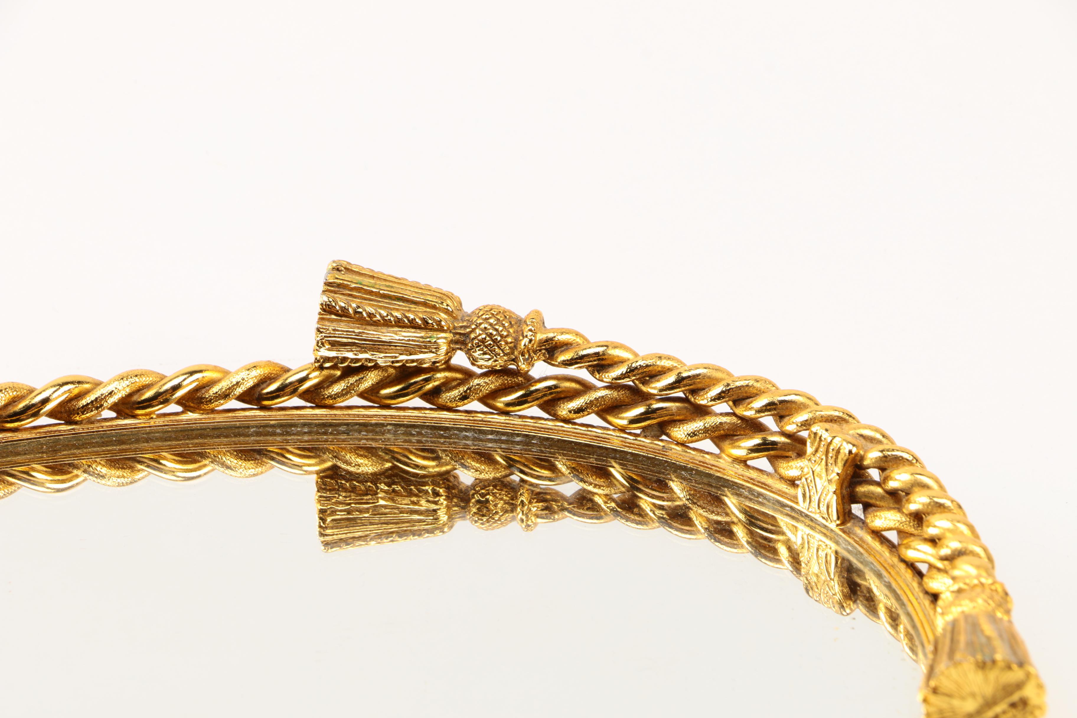 Gold Oval Mirror Trays