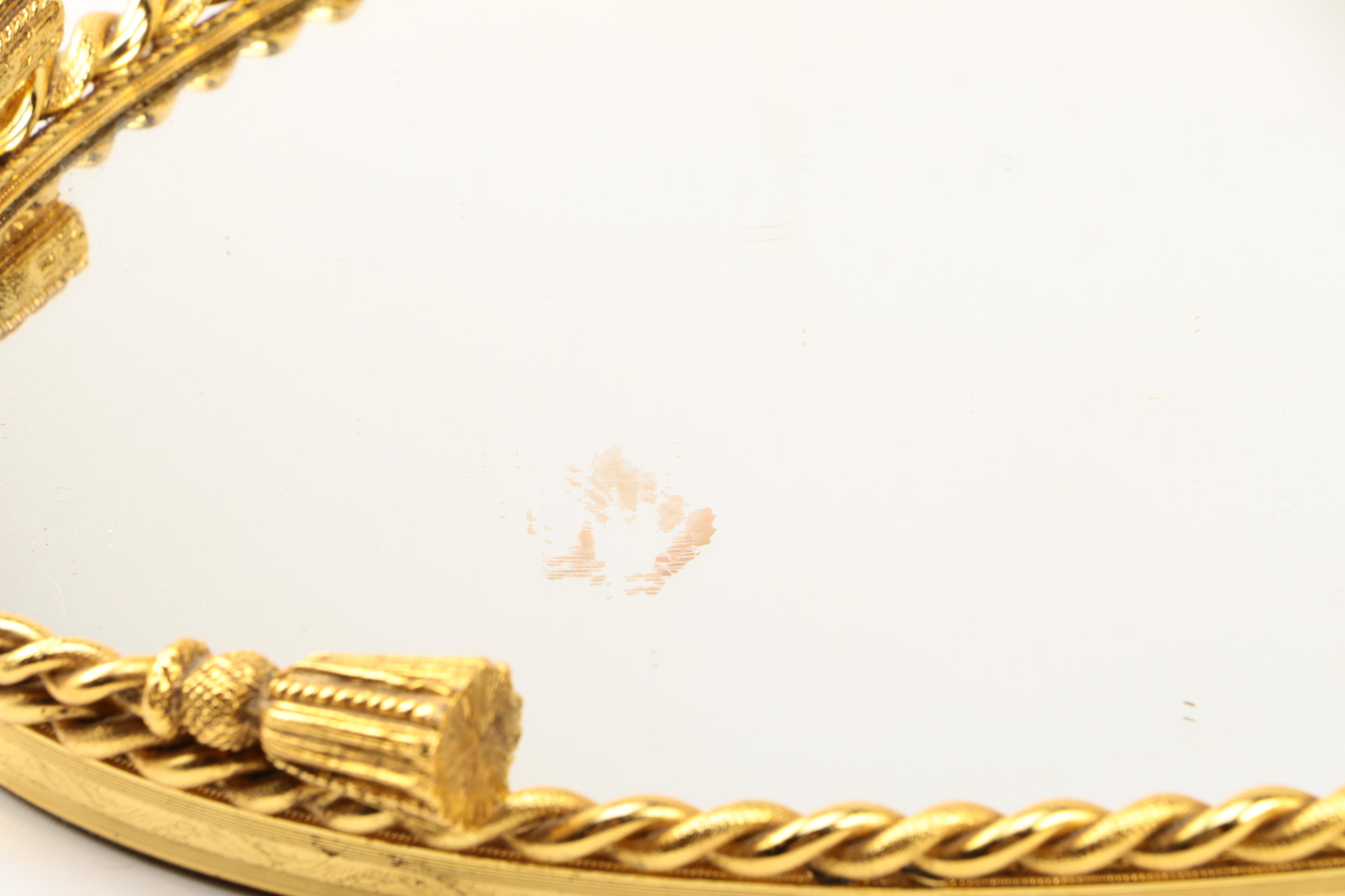 Gold Oval Mirror Trays