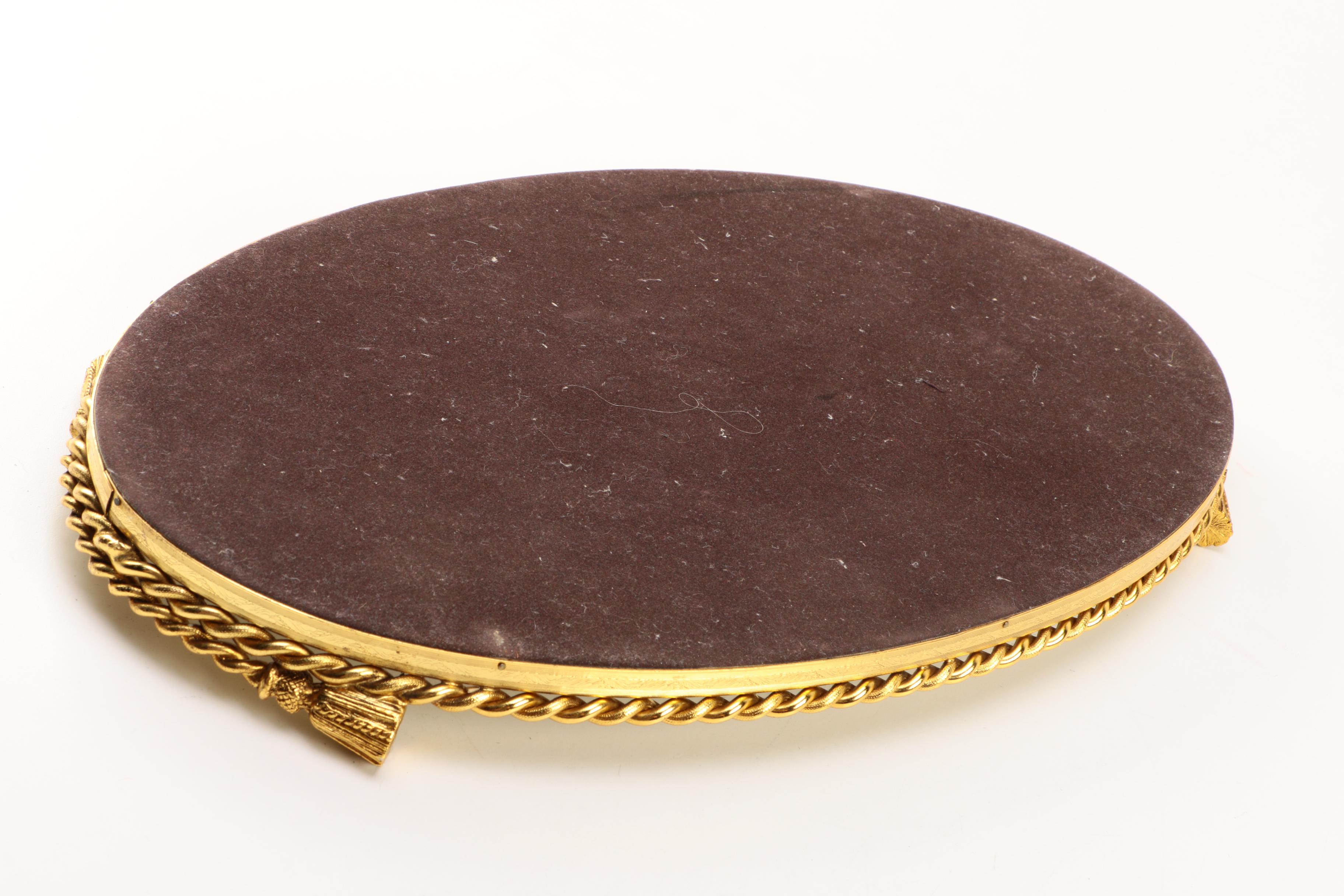 Gold Oval Mirror Trays