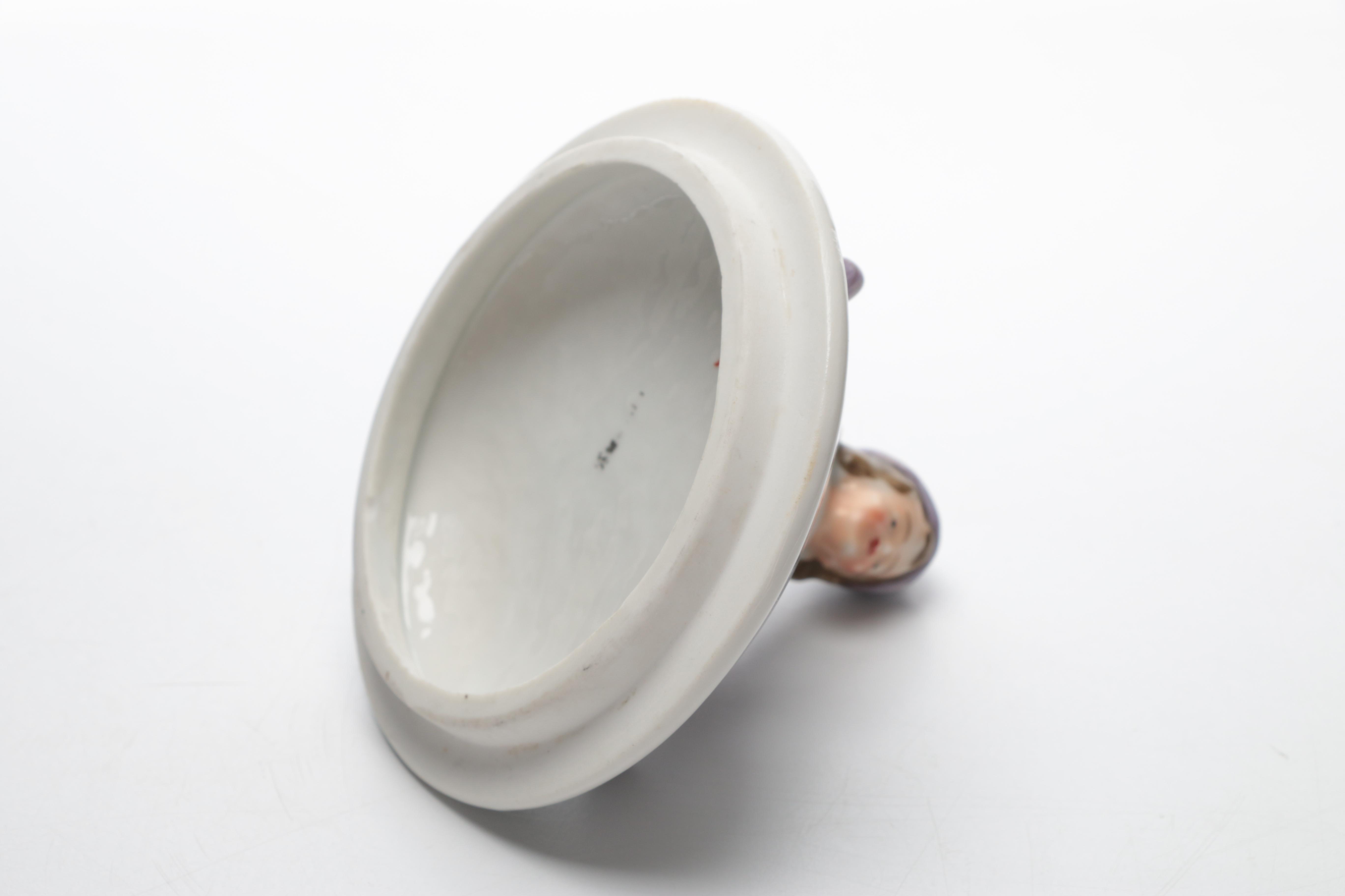 Vintage German Porcelain Clown Trinket Box