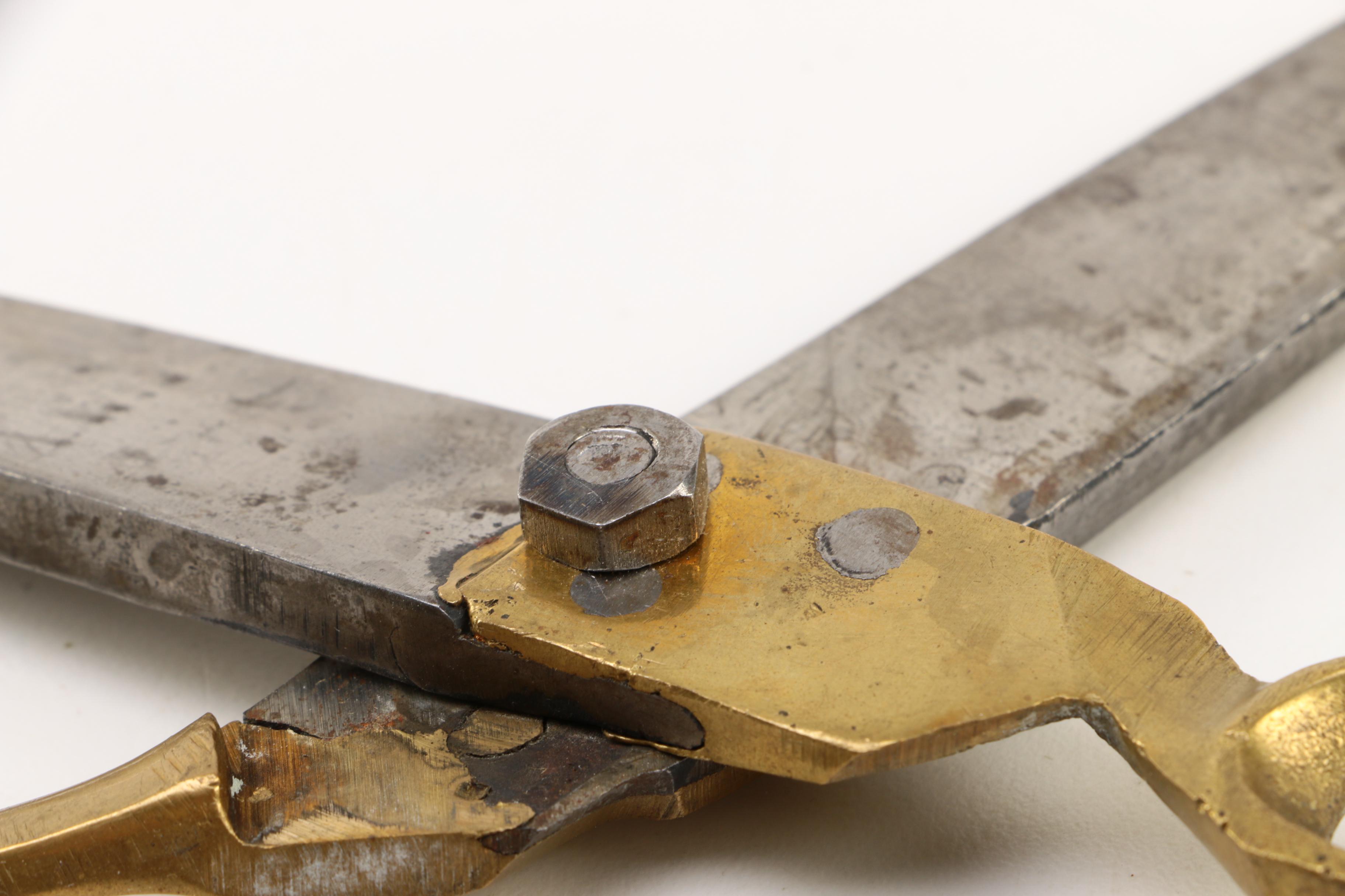 Two Pairs of Vintage Brass Handle Craft Scissors