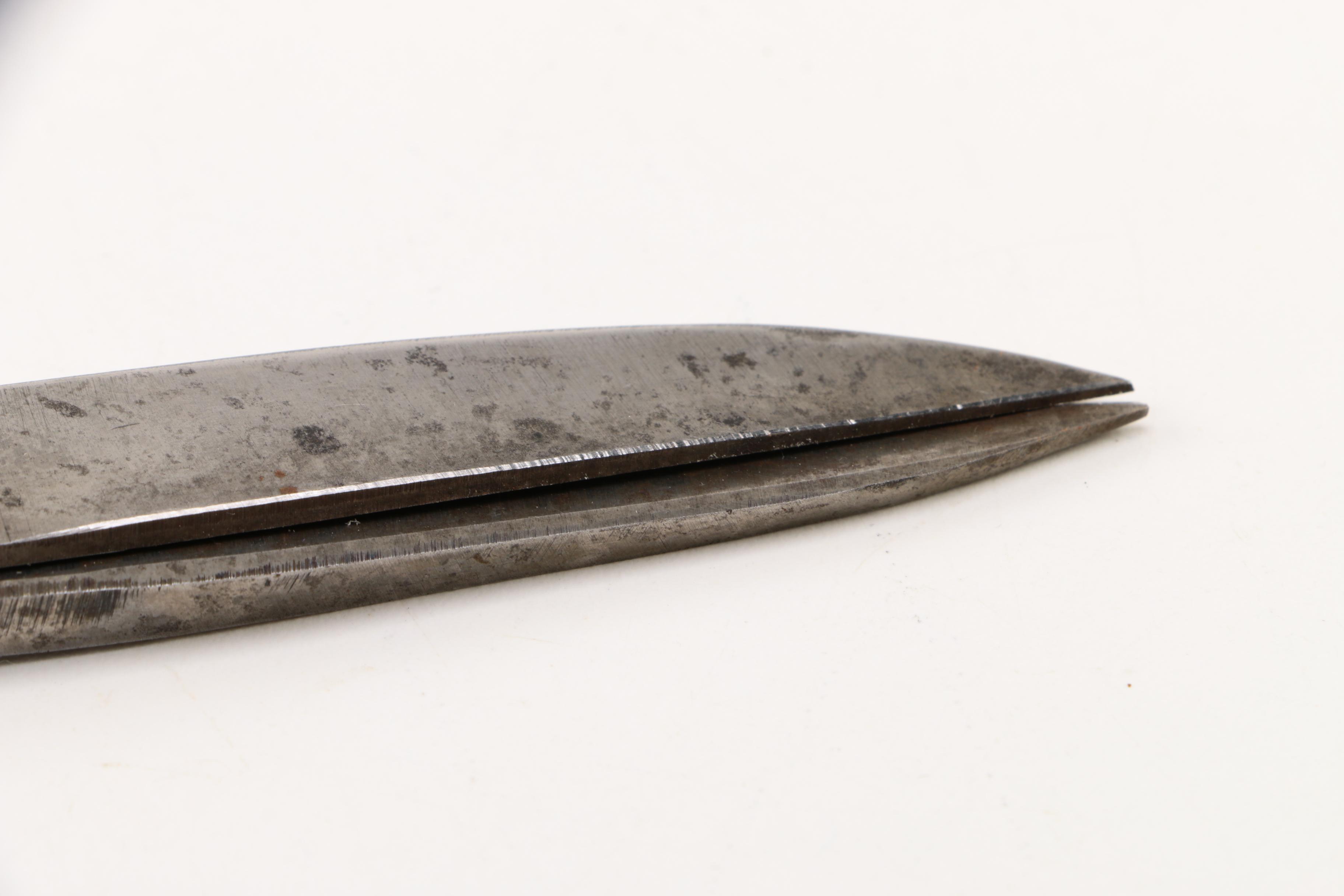 Two Pairs of Vintage Brass Handle Craft Scissors