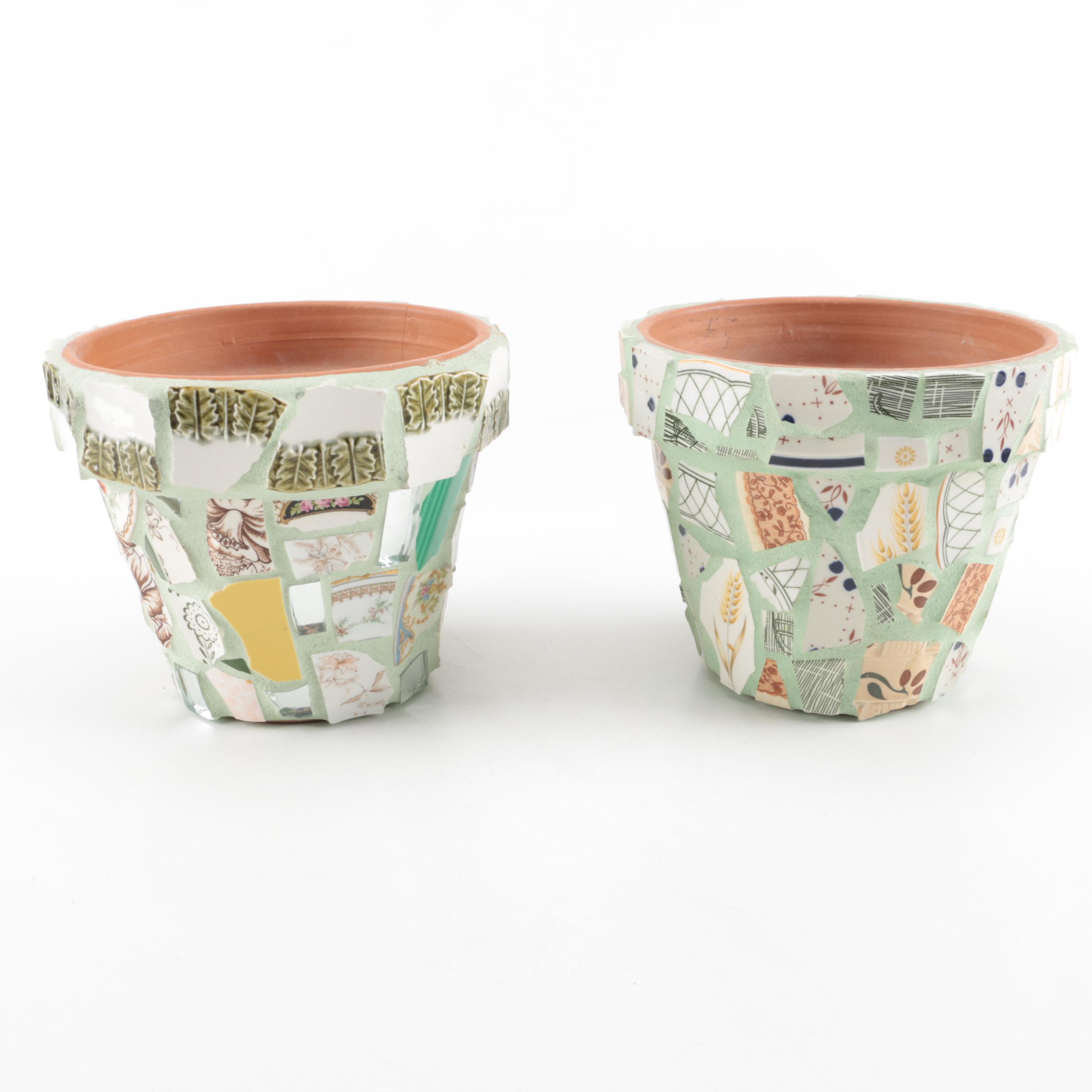 Hand Crafted Mosaic Terracotta Flower Pots