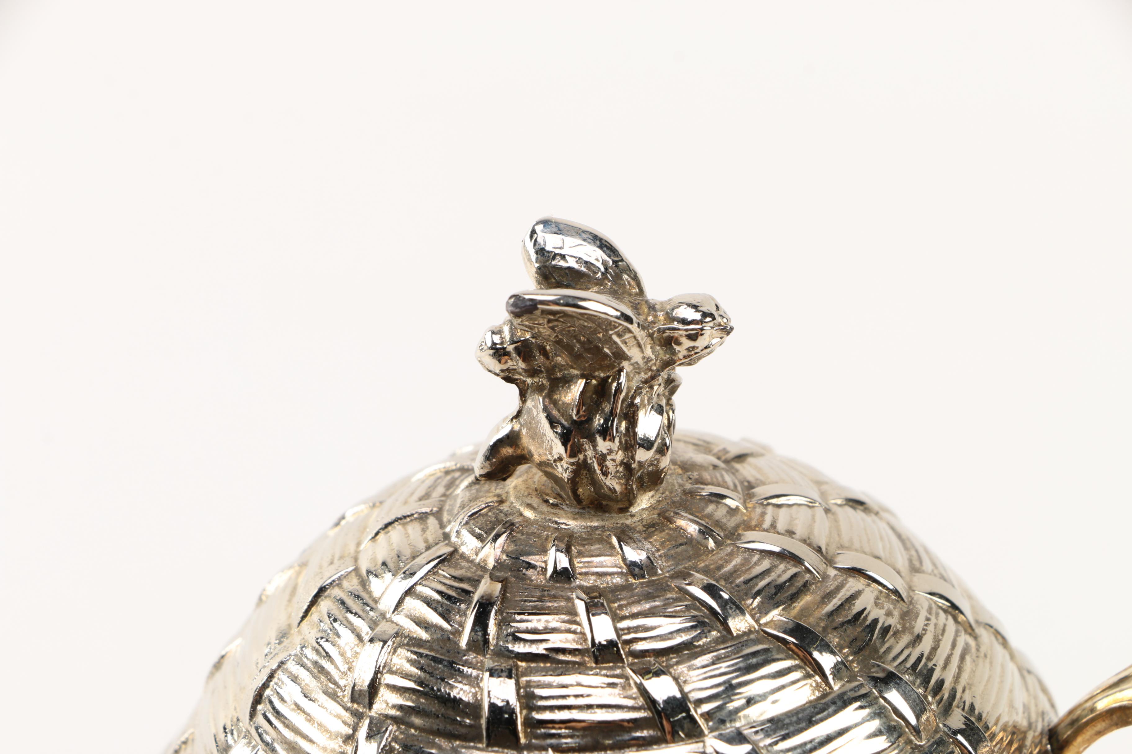 Corbell & Co. Silver Plate Beehive Honey Pot