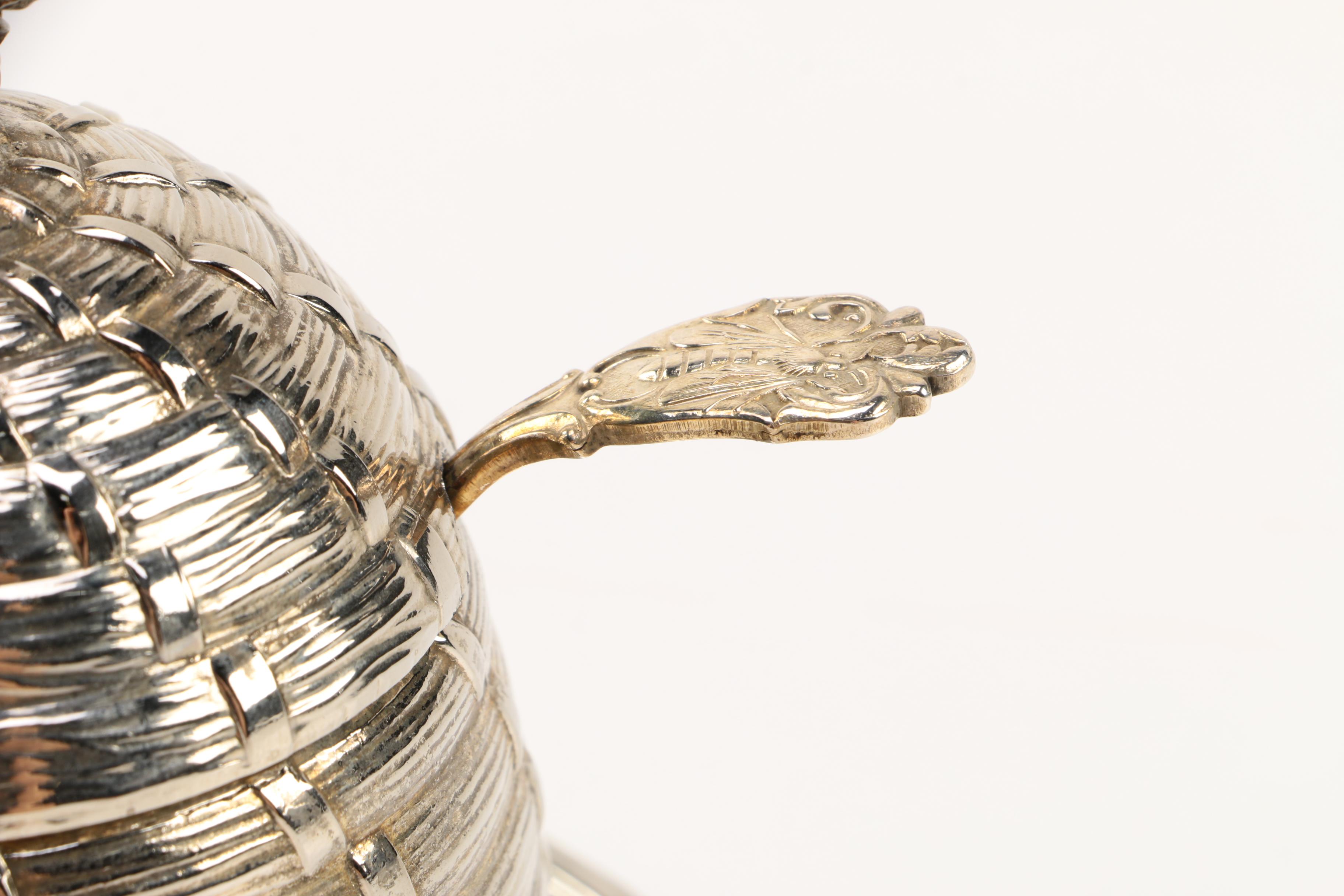 Corbell & Co. Silver Plate Beehive Honey Pot