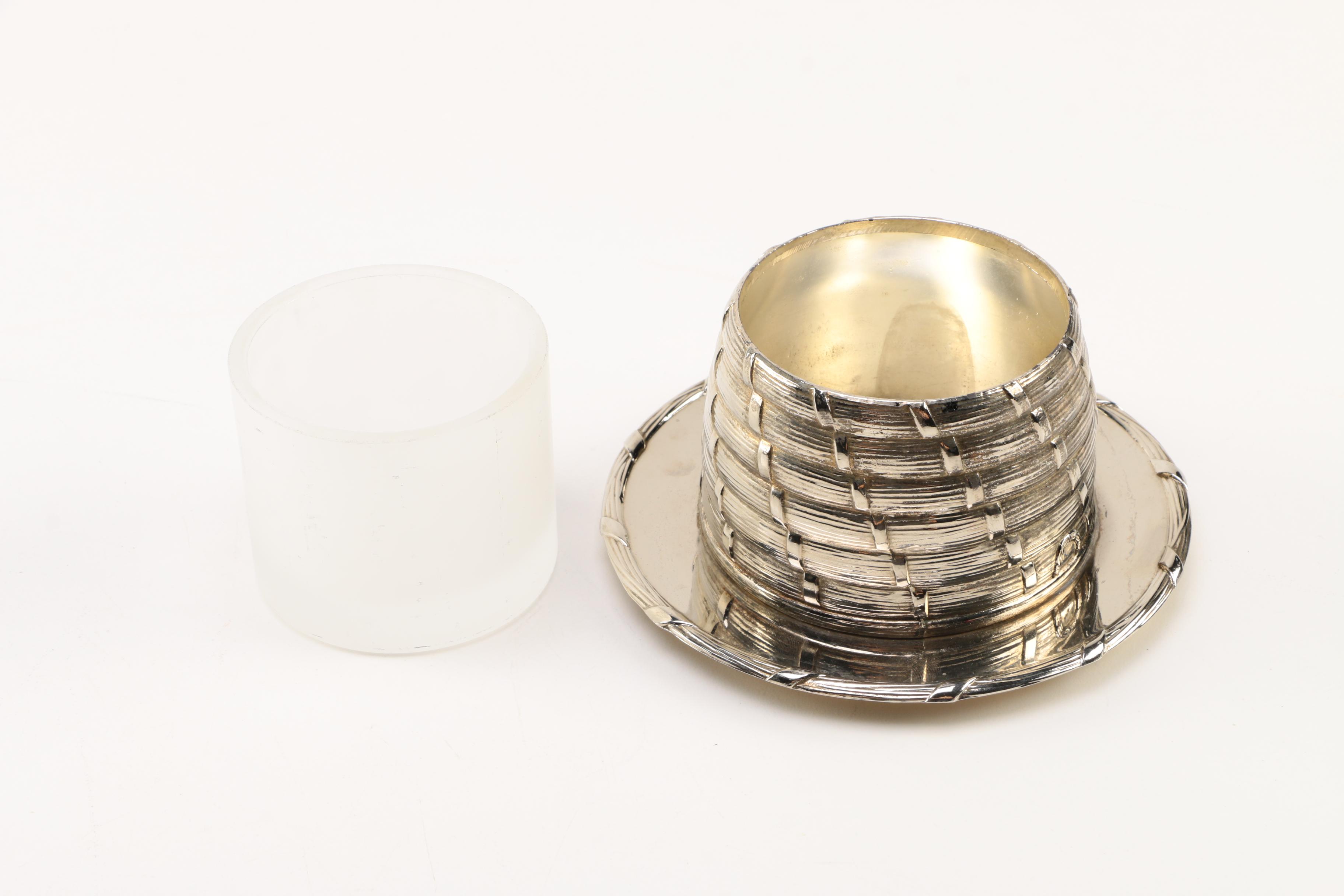 Corbell & Co. Silver Plate Beehive Honey Pot