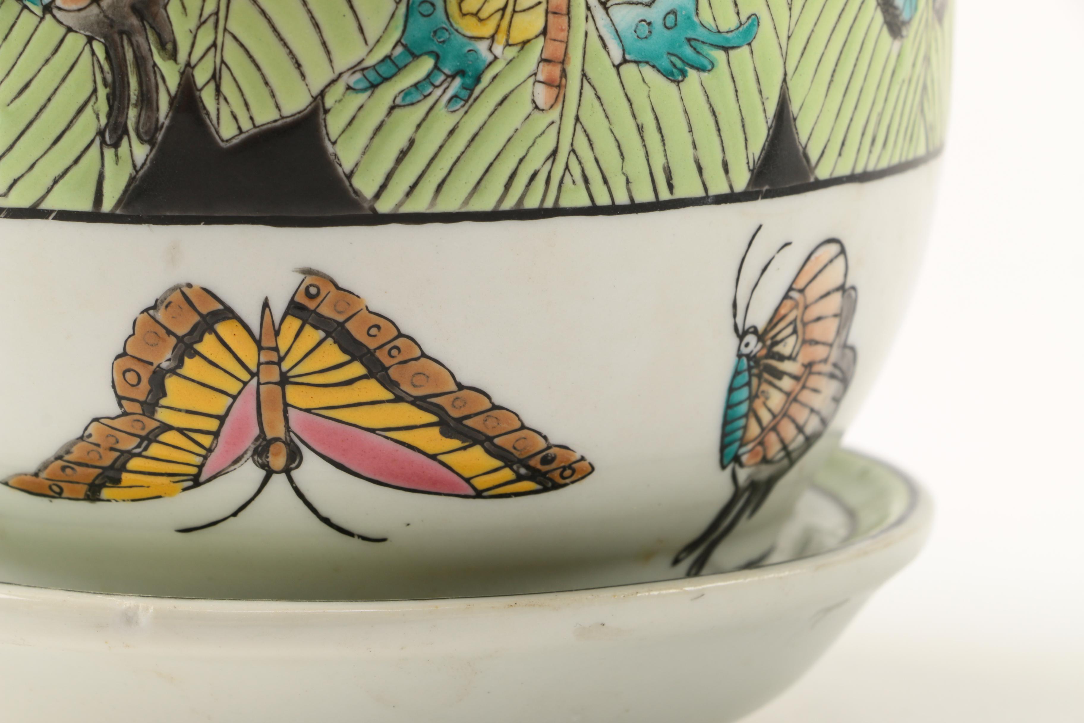 Collection of Faux Violets in Decorative Pots