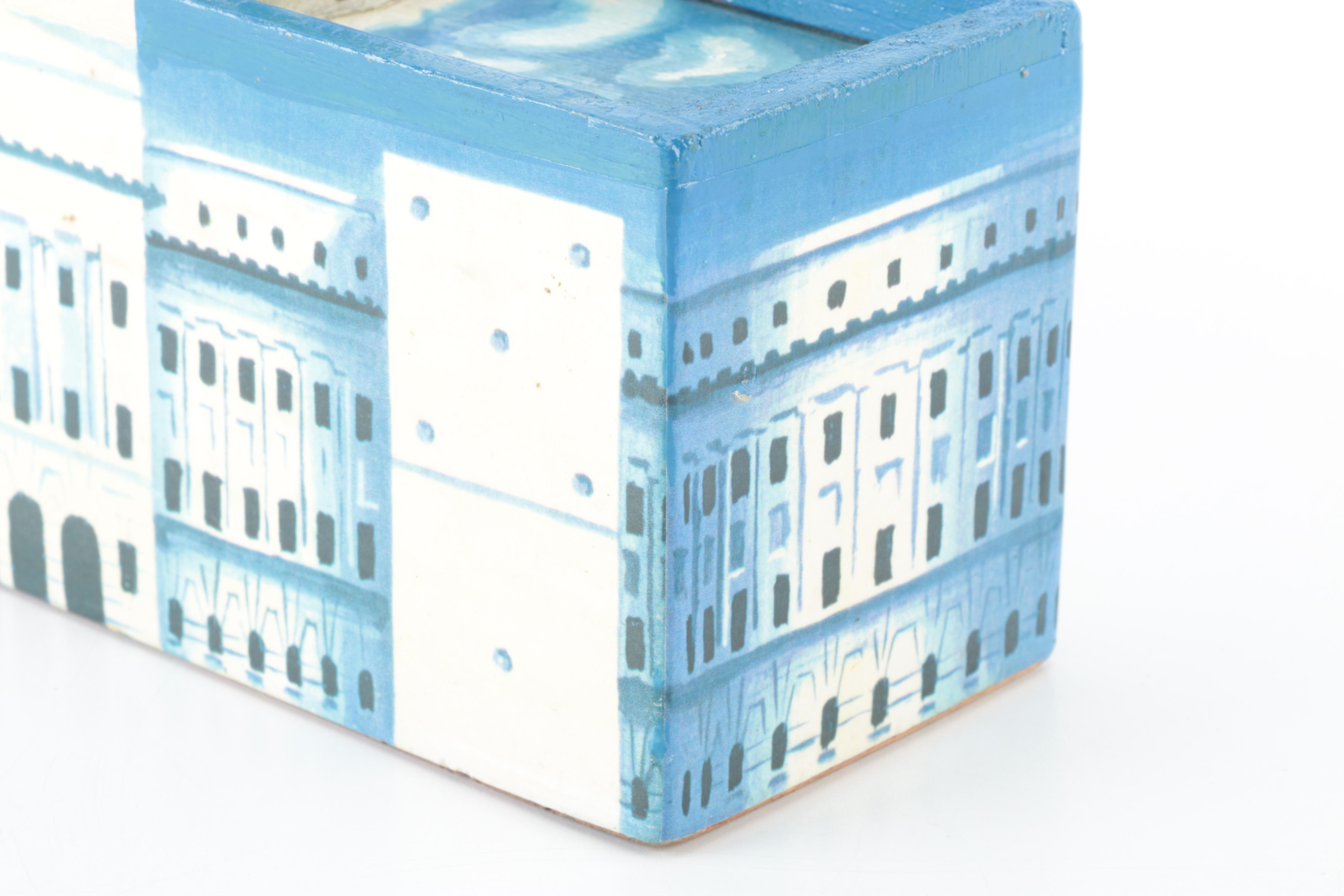 El Capitolio Pattern Wooden Dominoes Box with Dominoes