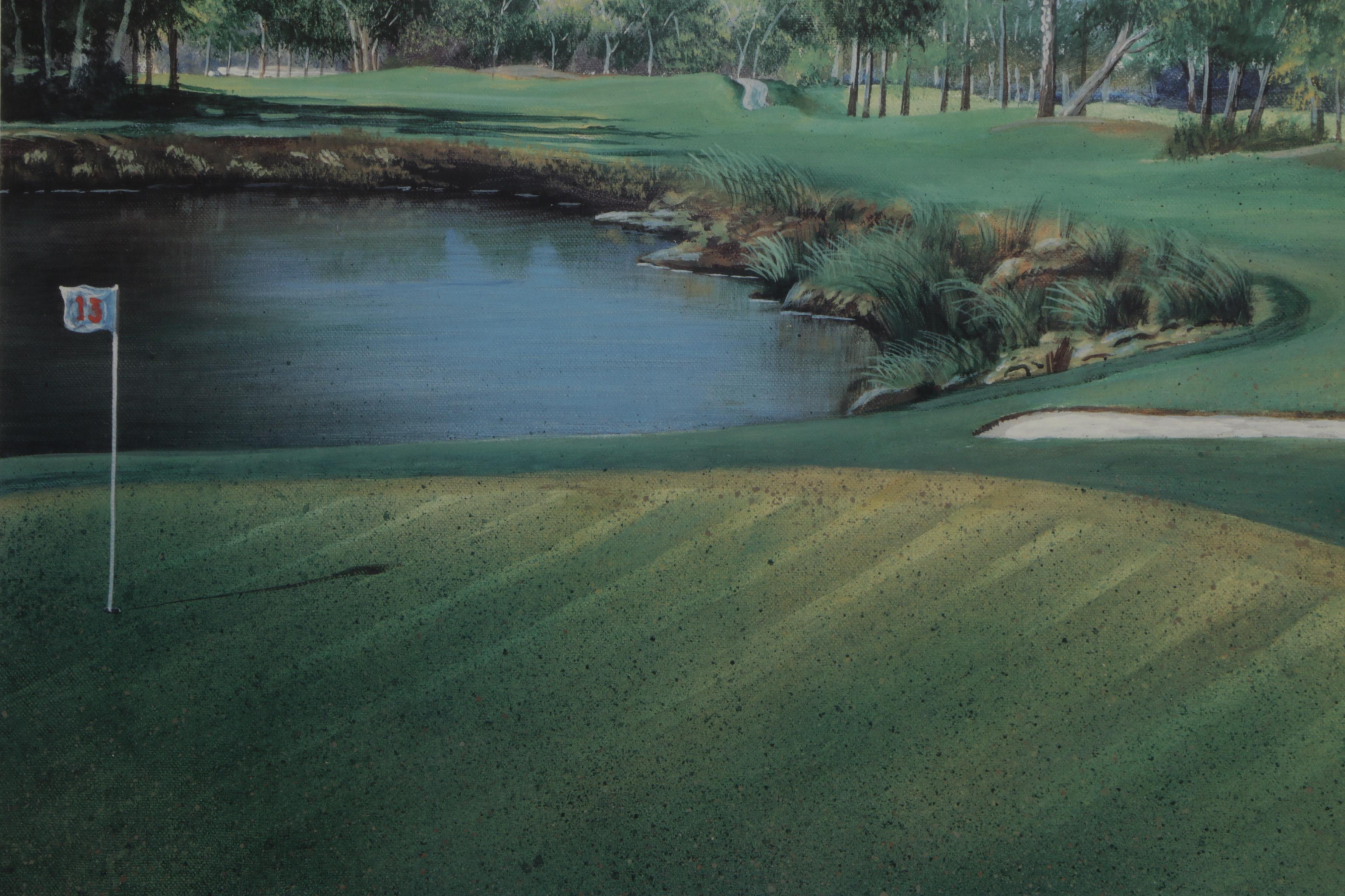 Golf Themed Prints Including Limited Edition Offset Lithograph After Bill Pendergrass