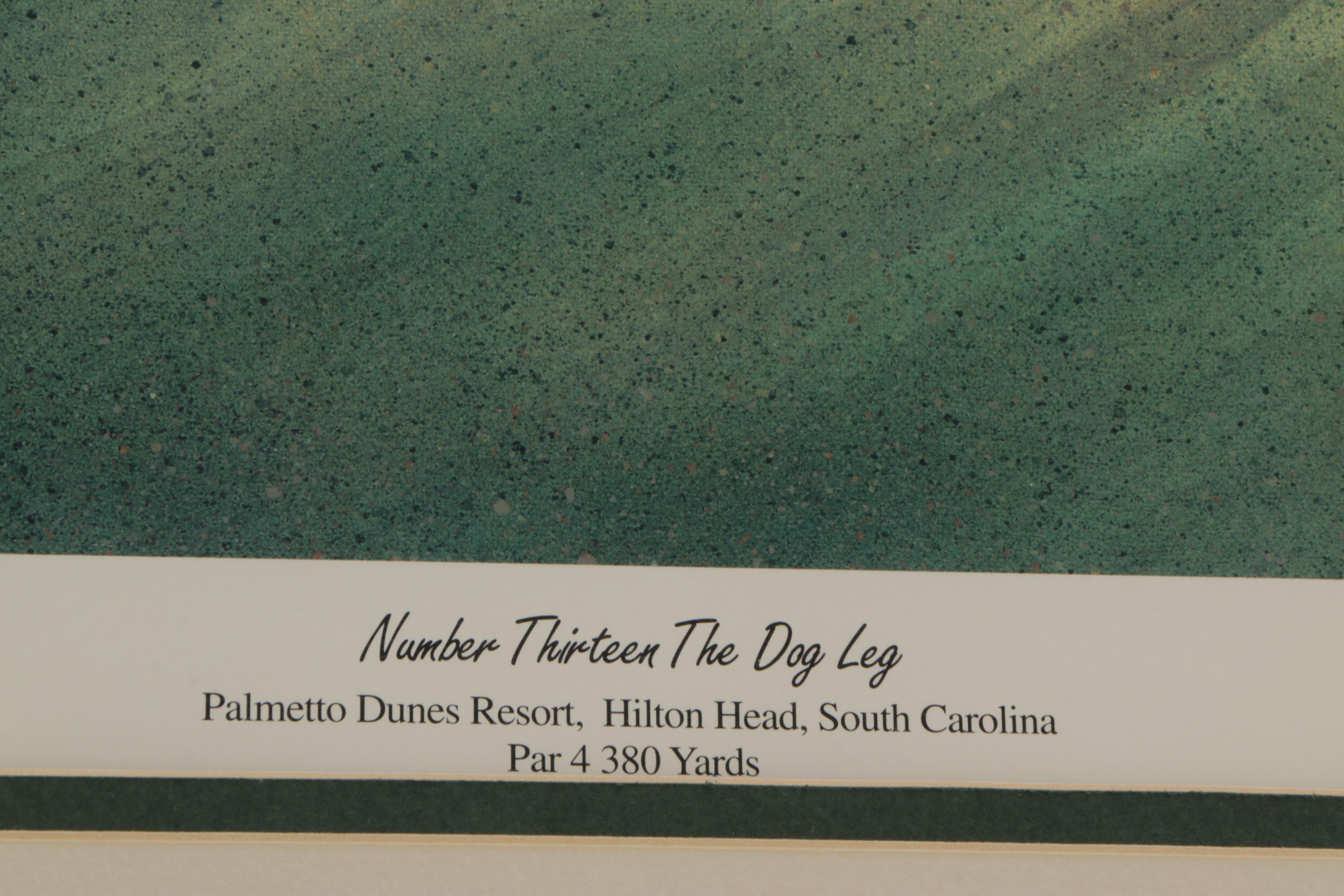 Golf Themed Prints Including Limited Edition Offset Lithograph After Bill Pendergrass