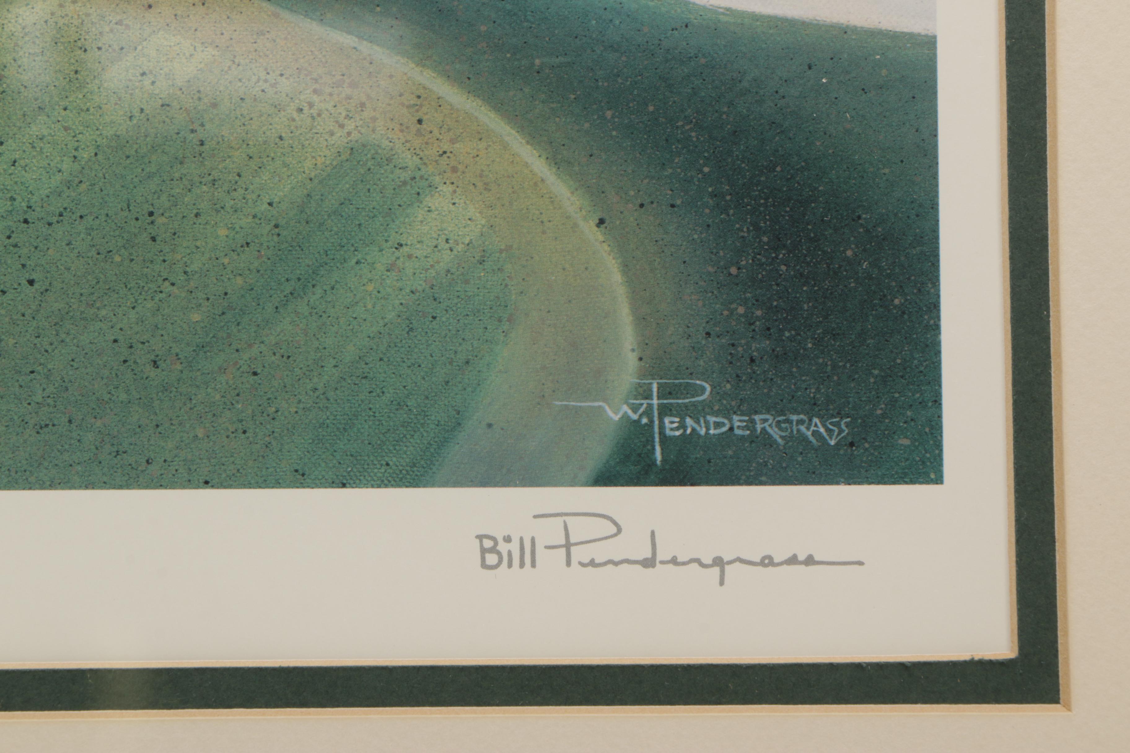 Golf Themed Prints Including Limited Edition Offset Lithograph After Bill Pendergrass