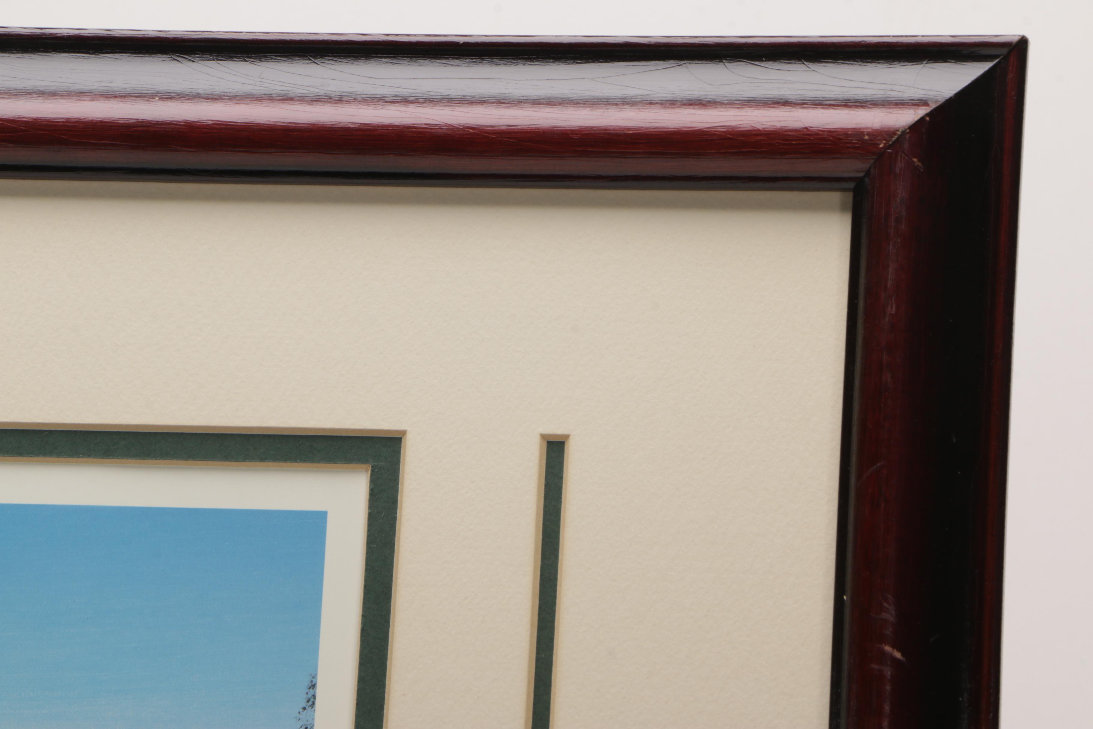 Golf Themed Prints Including Limited Edition Offset Lithograph After Bill Pendergrass