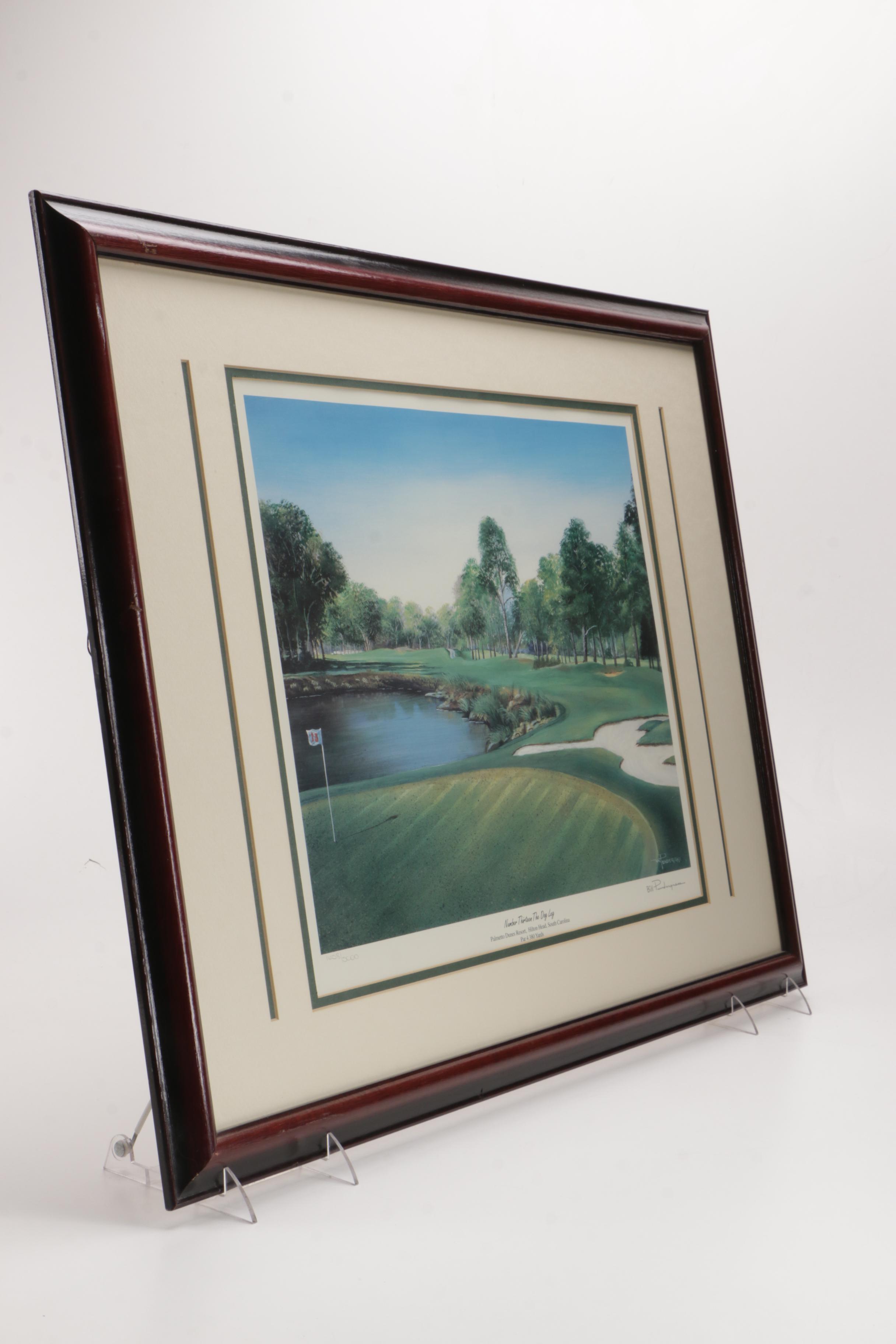 Golf Themed Prints Including Limited Edition Offset Lithograph After Bill Pendergrass