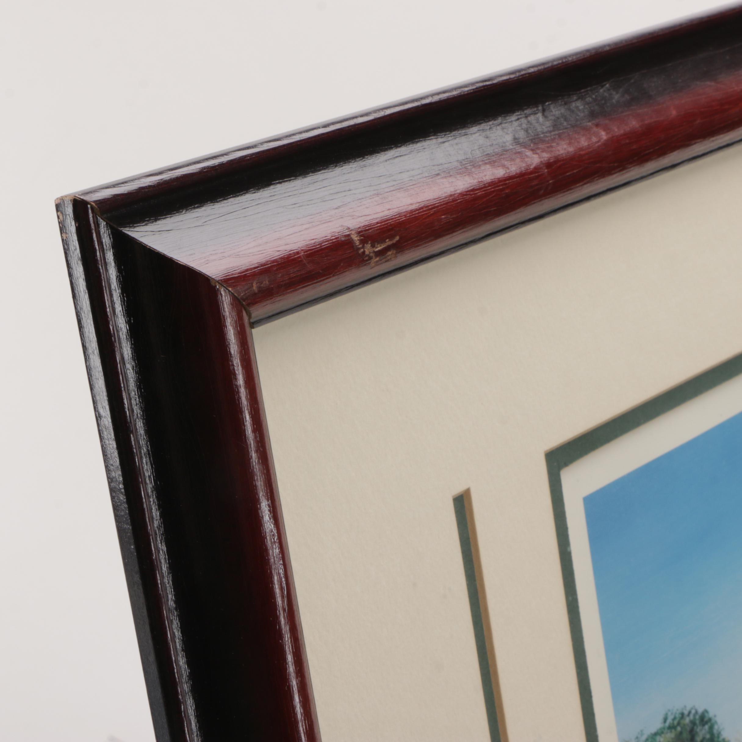 Golf Themed Prints Including Limited Edition Offset Lithograph After Bill Pendergrass