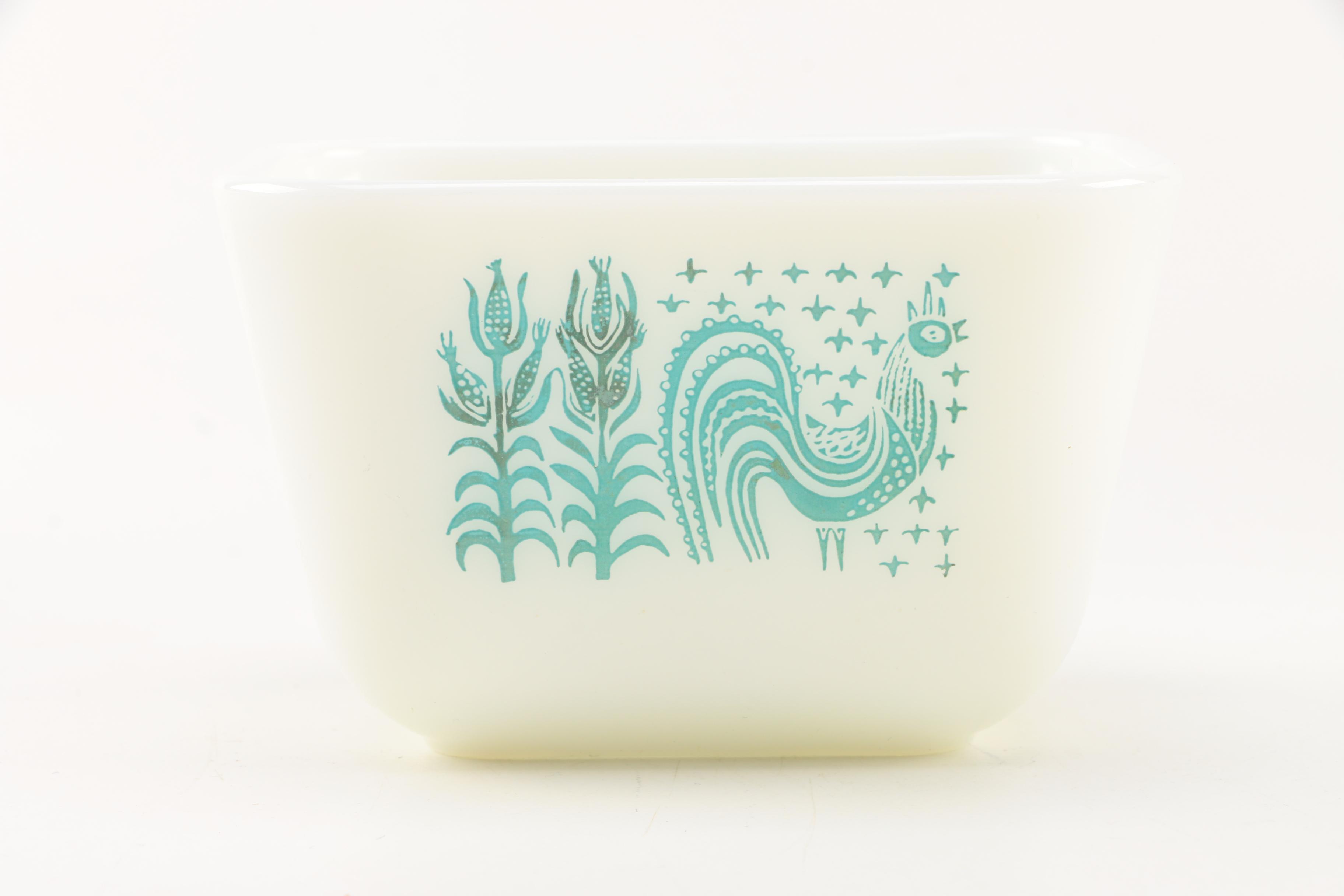 Villeroy & Boch Metal Colander and Milk Glass Refrigerator Dishes