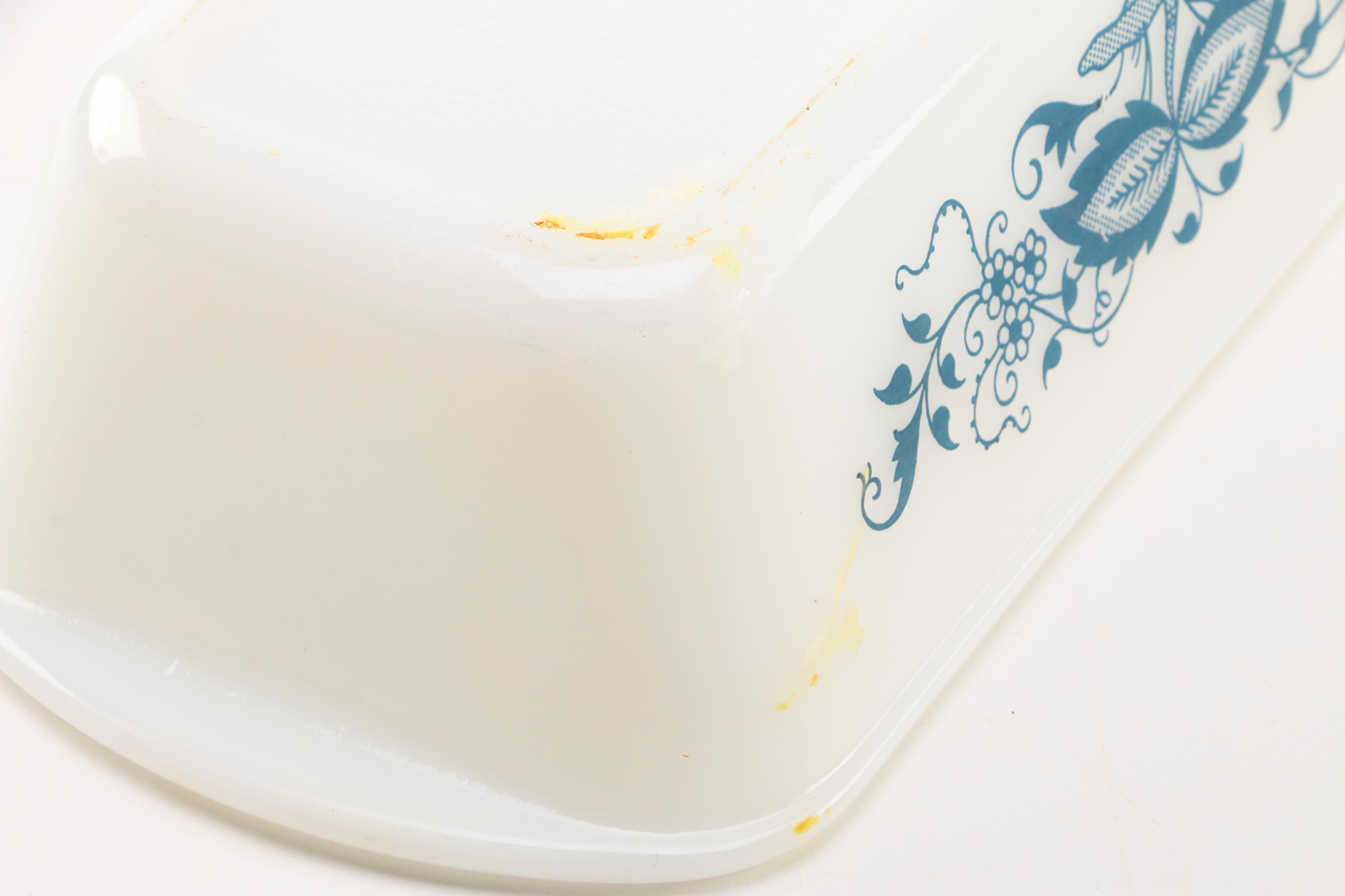 Villeroy & Boch Metal Colander and Milk Glass Refrigerator Dishes