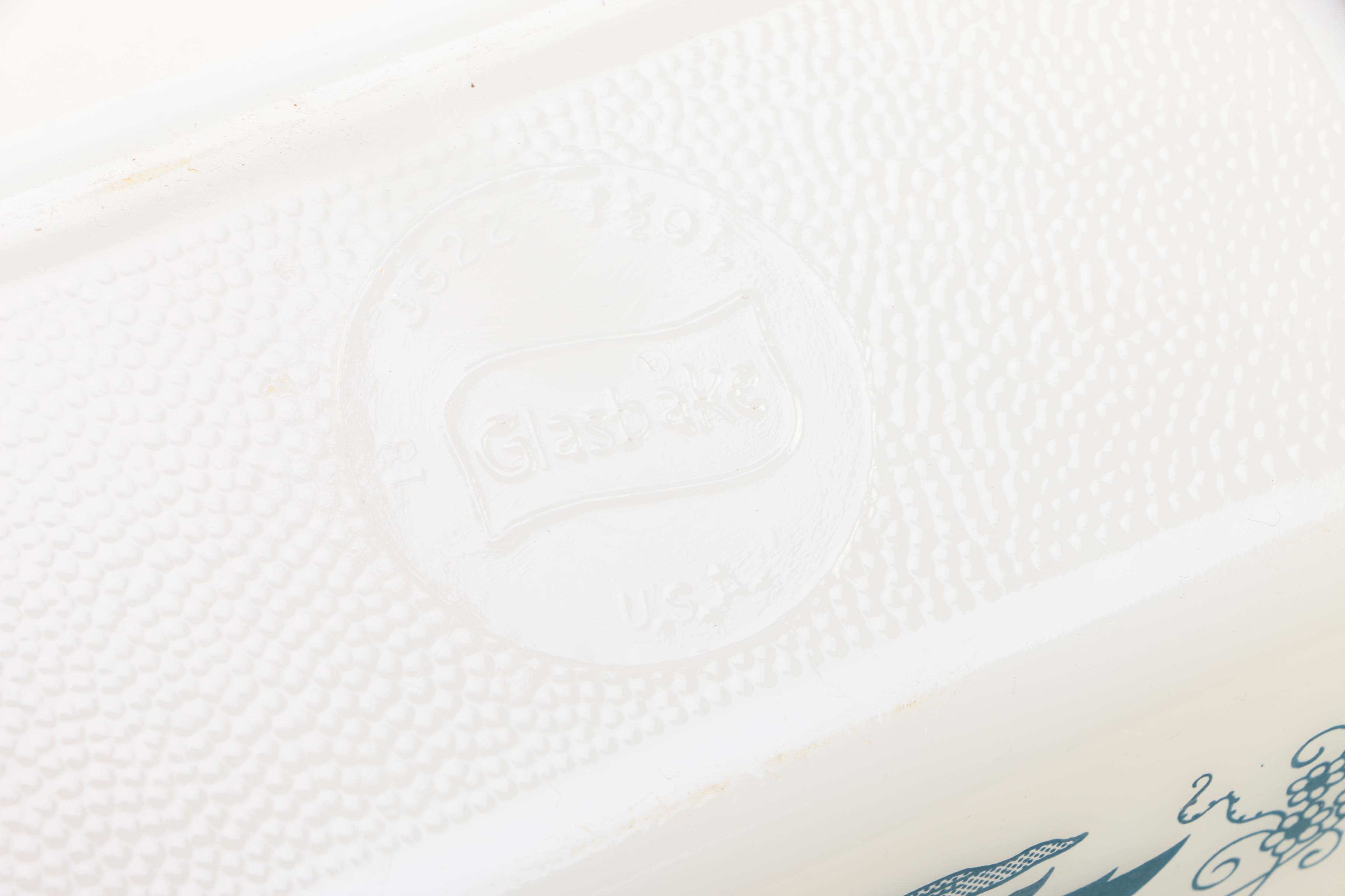 Villeroy & Boch Metal Colander and Milk Glass Refrigerator Dishes