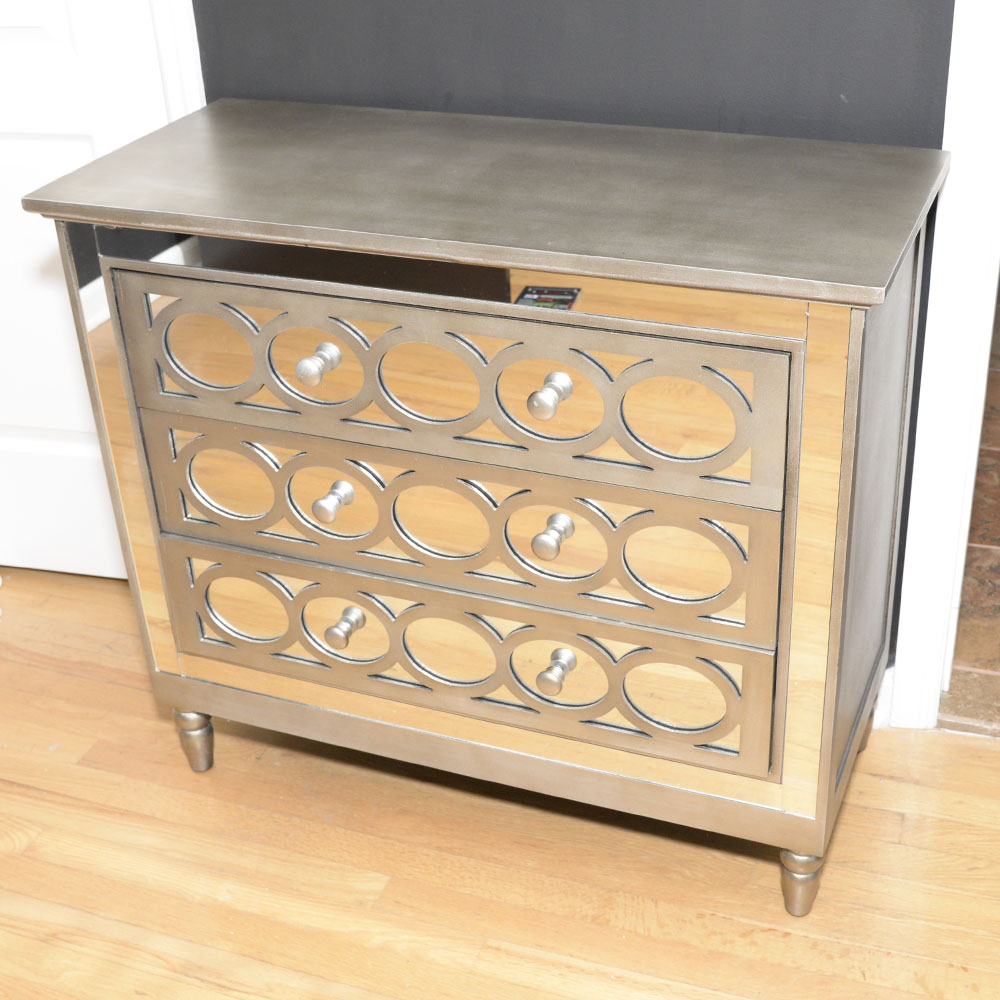 Hollywood Regency Style Mirrored Chest of Drawers