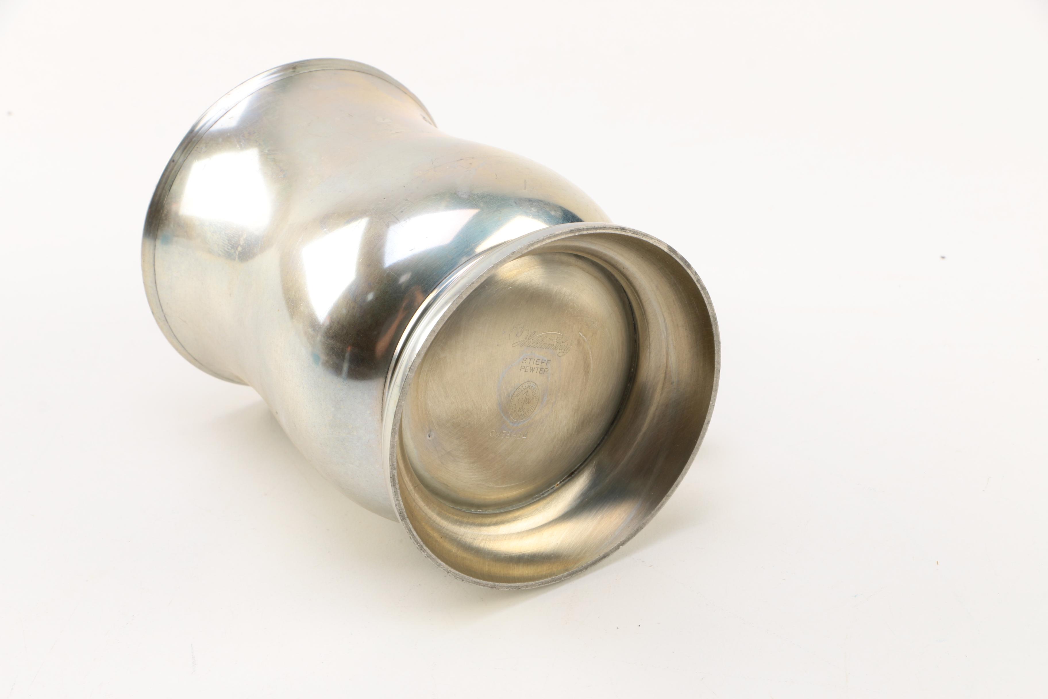 Stieff Williamsburg Restoration Pewter Tankard