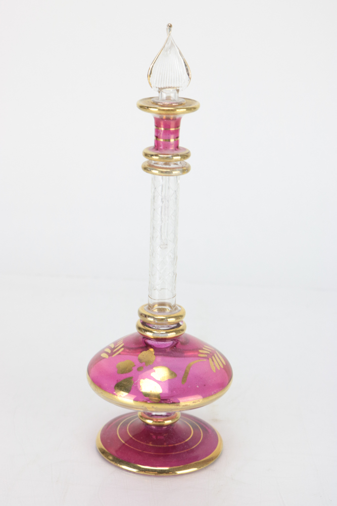 Eleven Colored Glass Perfume Bottles