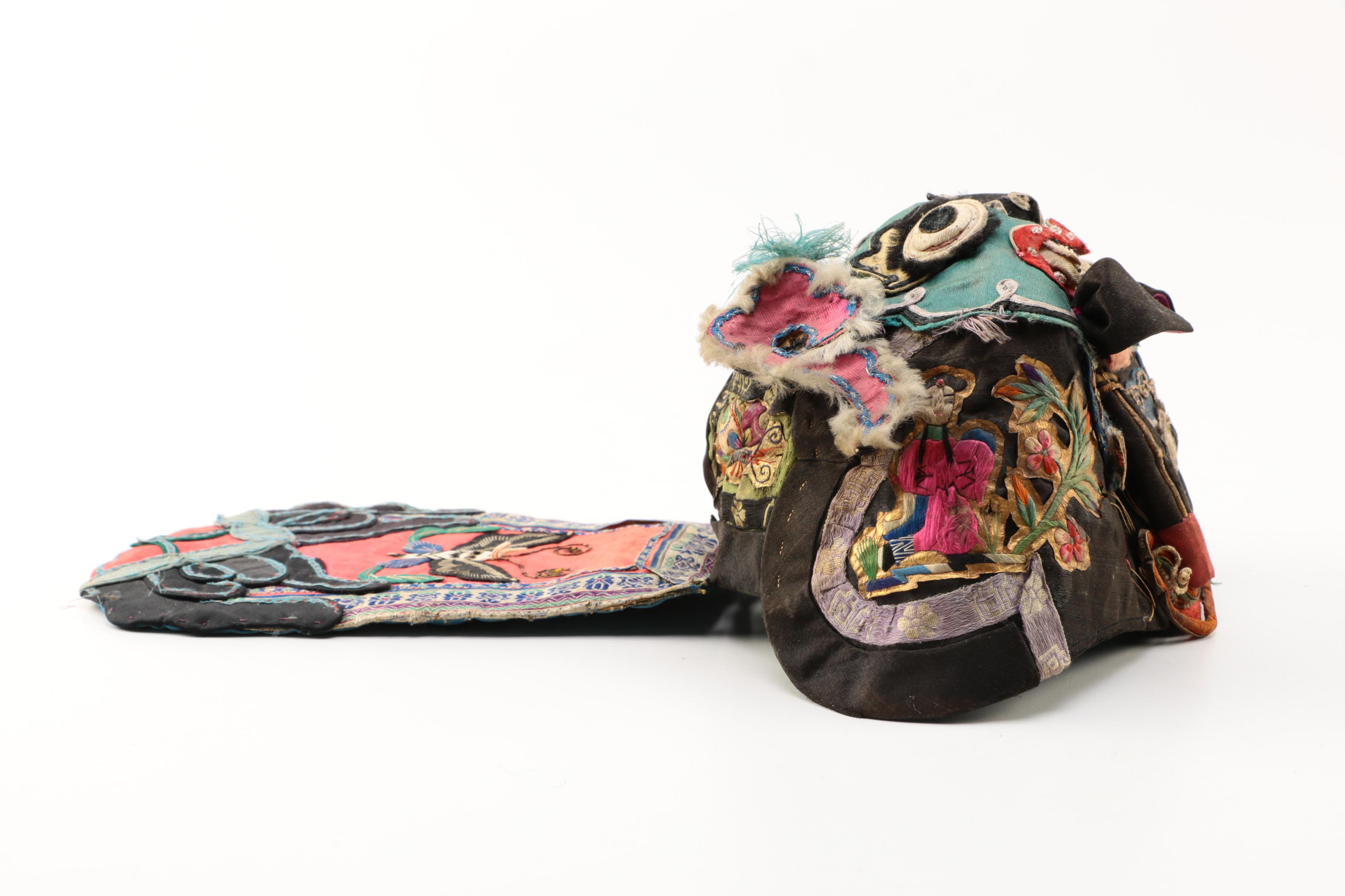 Children's Vintage Chinese Double Faced Hats with Stands