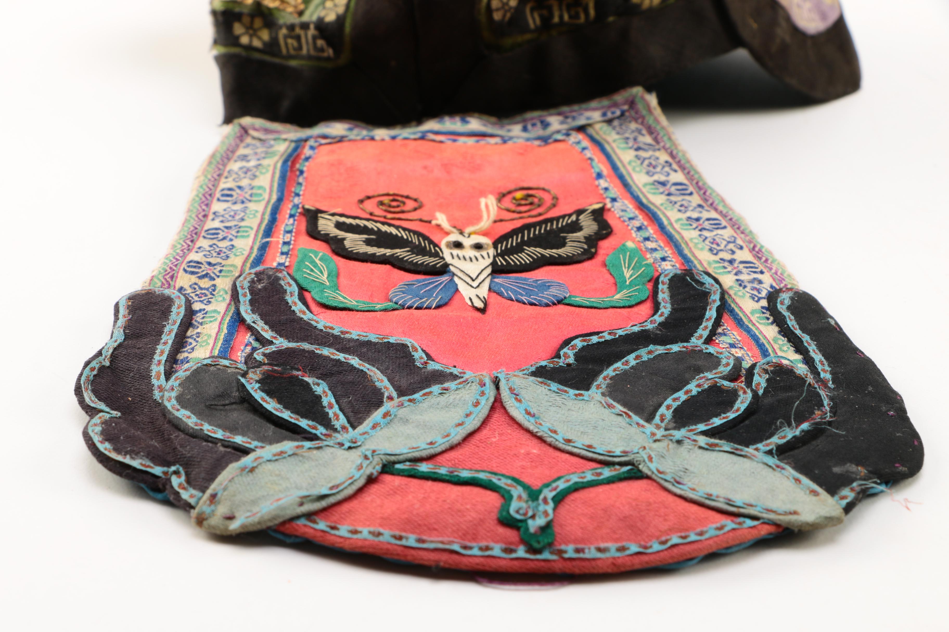 Children's Vintage Chinese Double Faced Hats with Stands