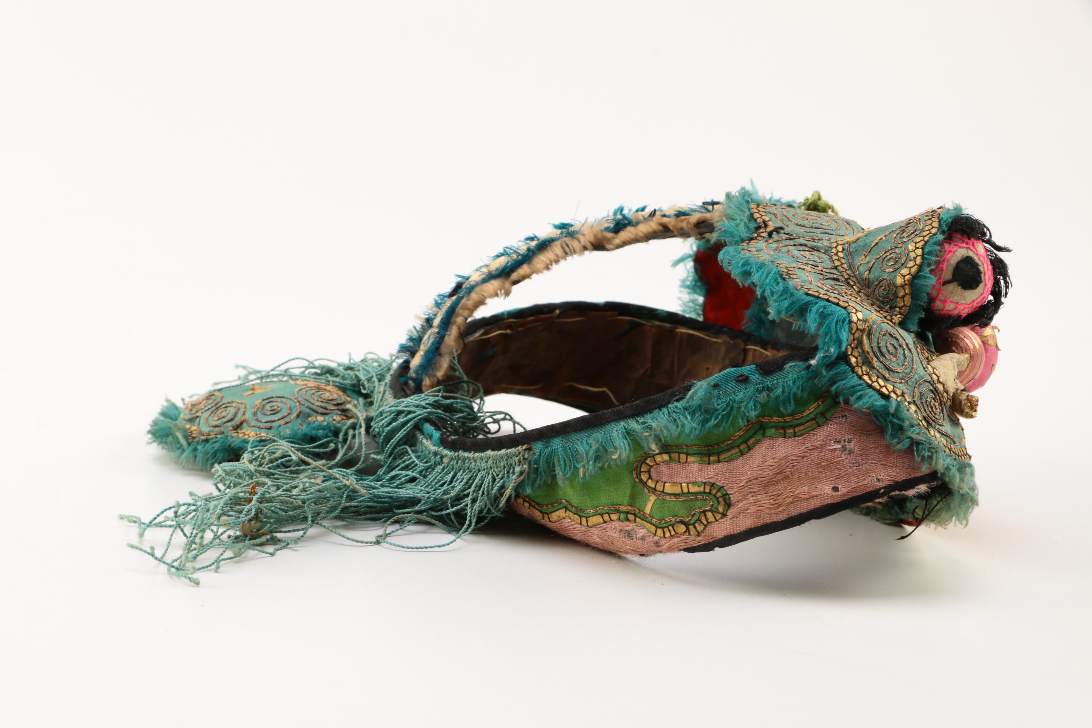 Children's Vintage Chinese Double Faced Hats with Stands