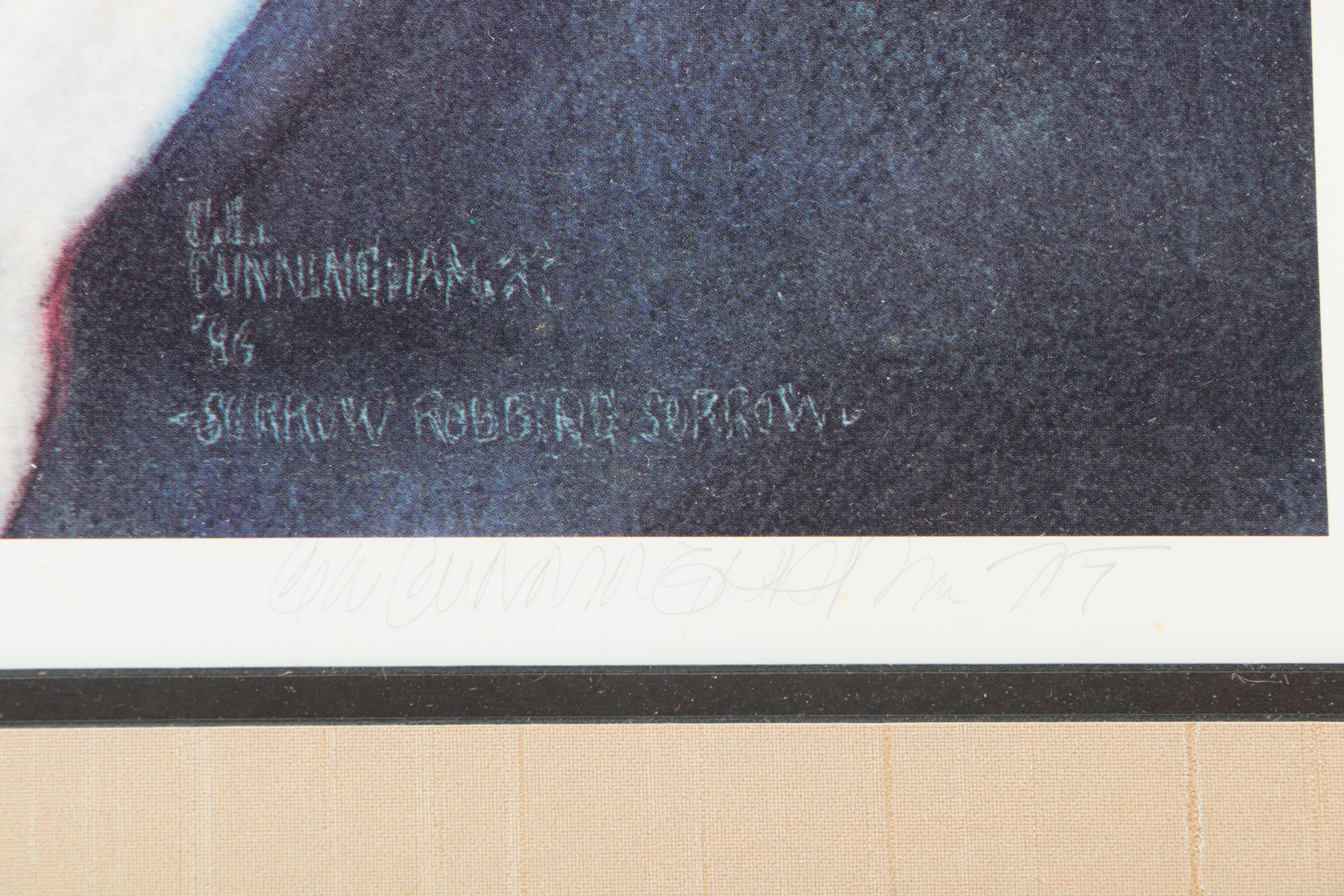 C. L. Cunningham Retired Offset Lithograph on Paper "Sorrow Robbing Sorrow"