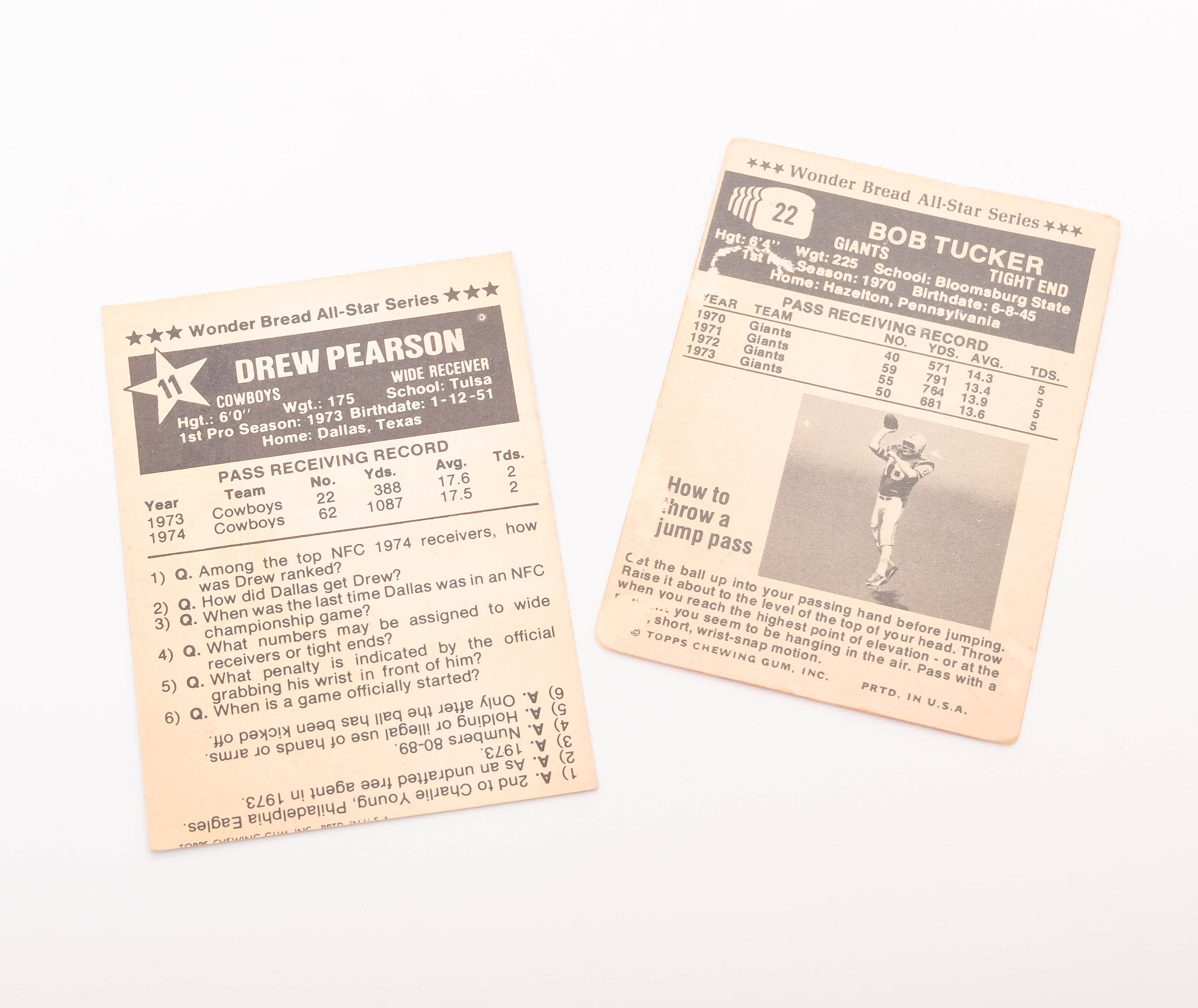 Collection of 1970s Topps Football Trading Cards