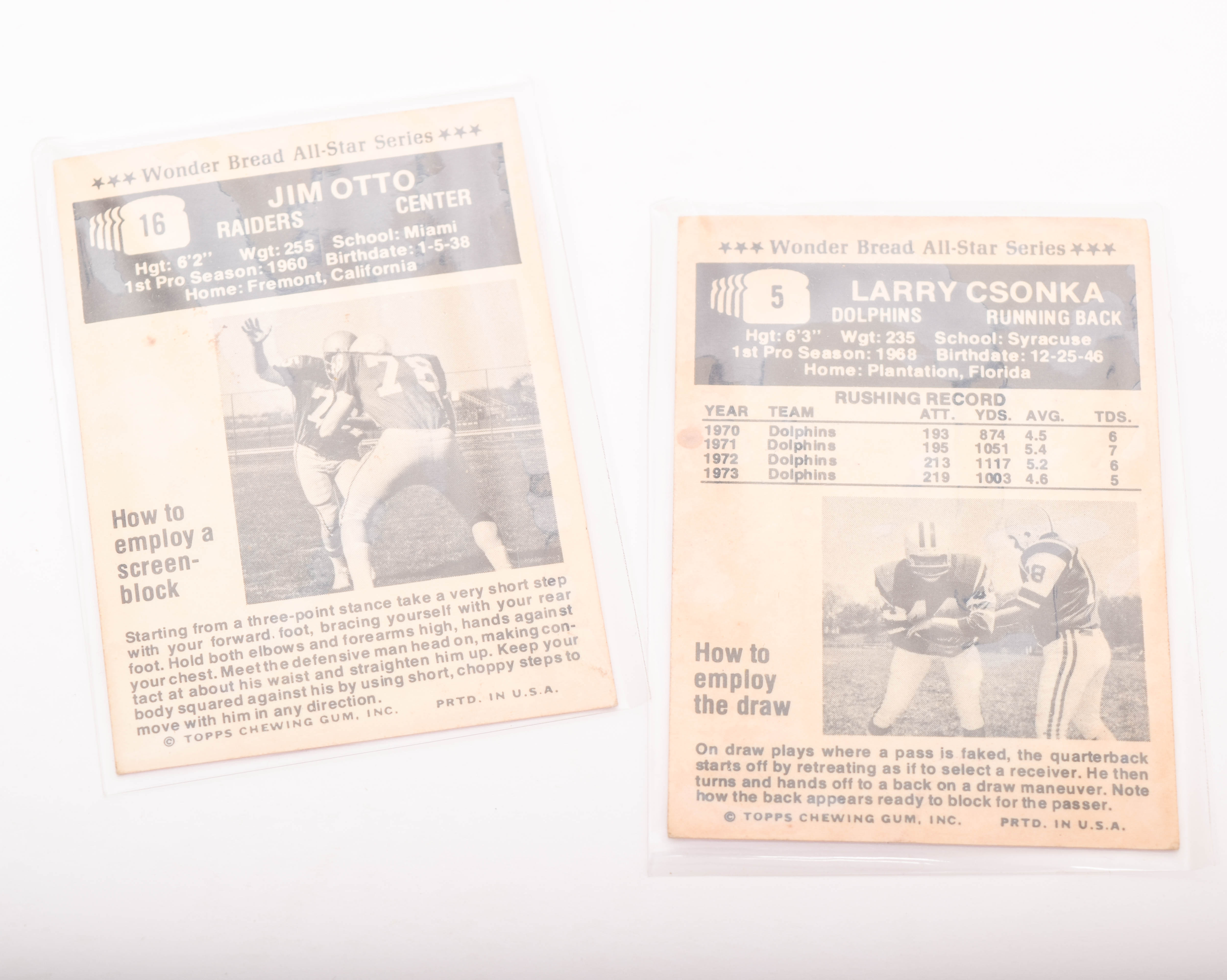 Collection of 1970s Topps Football Trading Cards